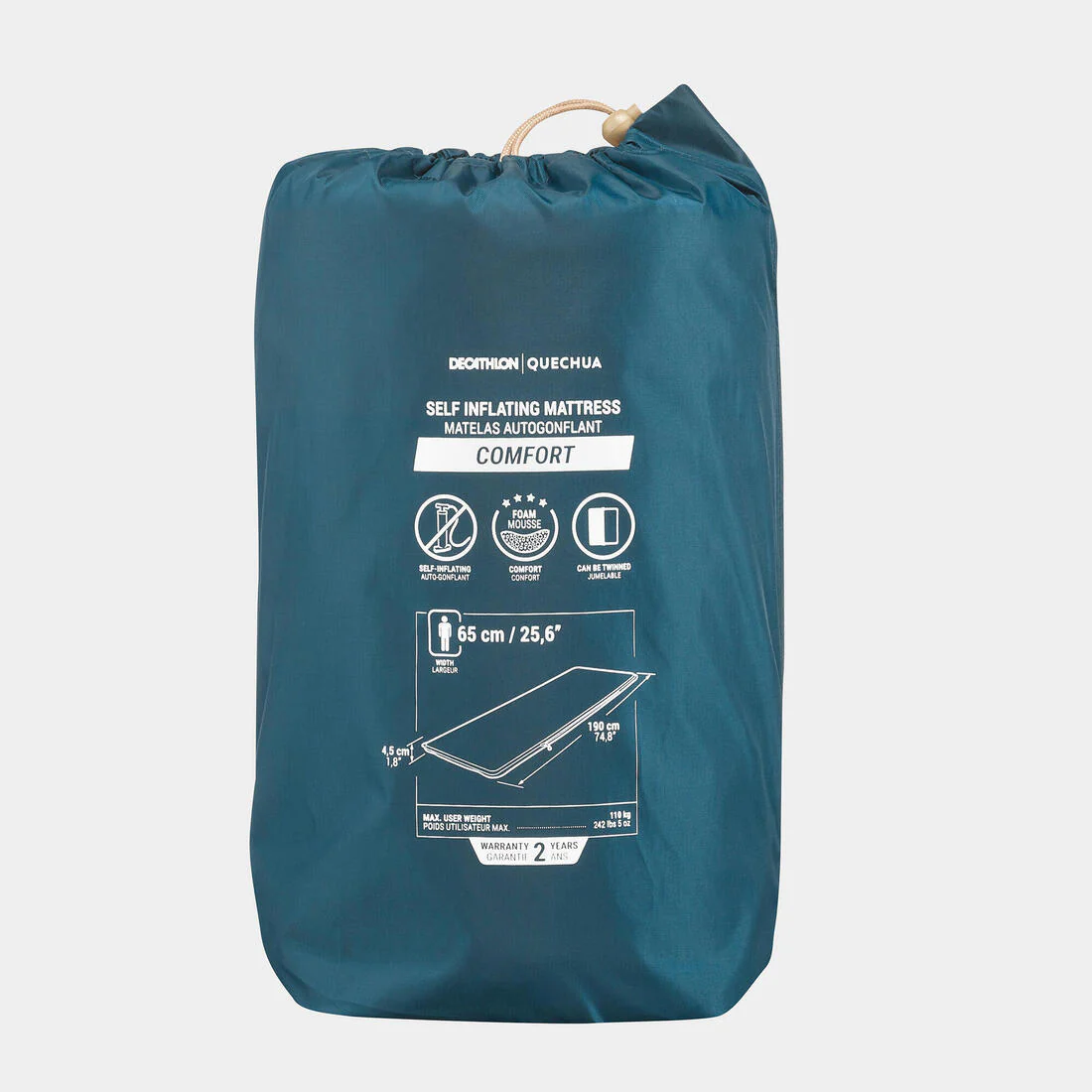 AISLANTE AUTOINFLABLE CAMPING COMFORT 65 CM 1 PERSONA - Image 3