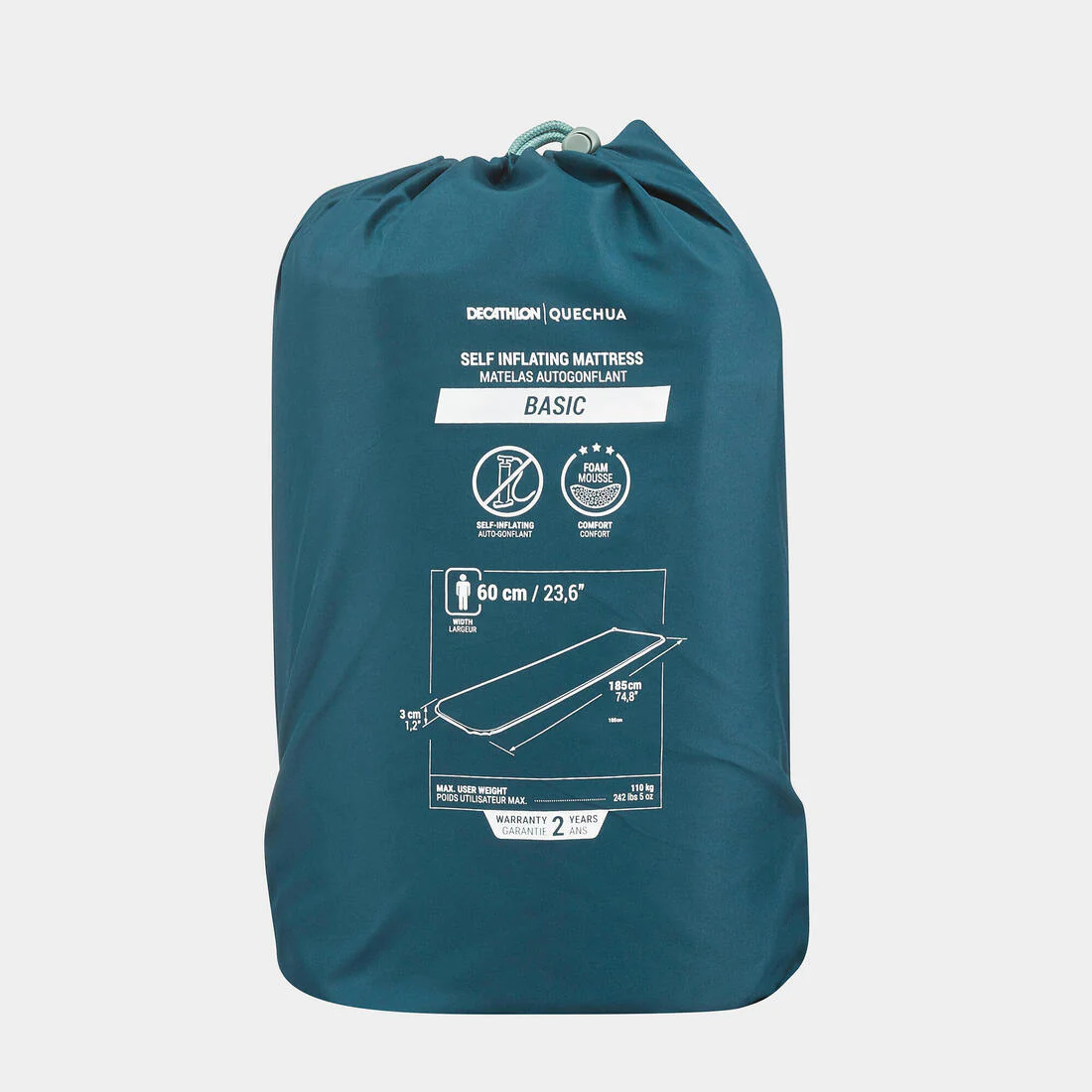 AISLANTE AUTOINFLABLE DE CAMPING 1 PERSONA 185X60 CM - Image 2