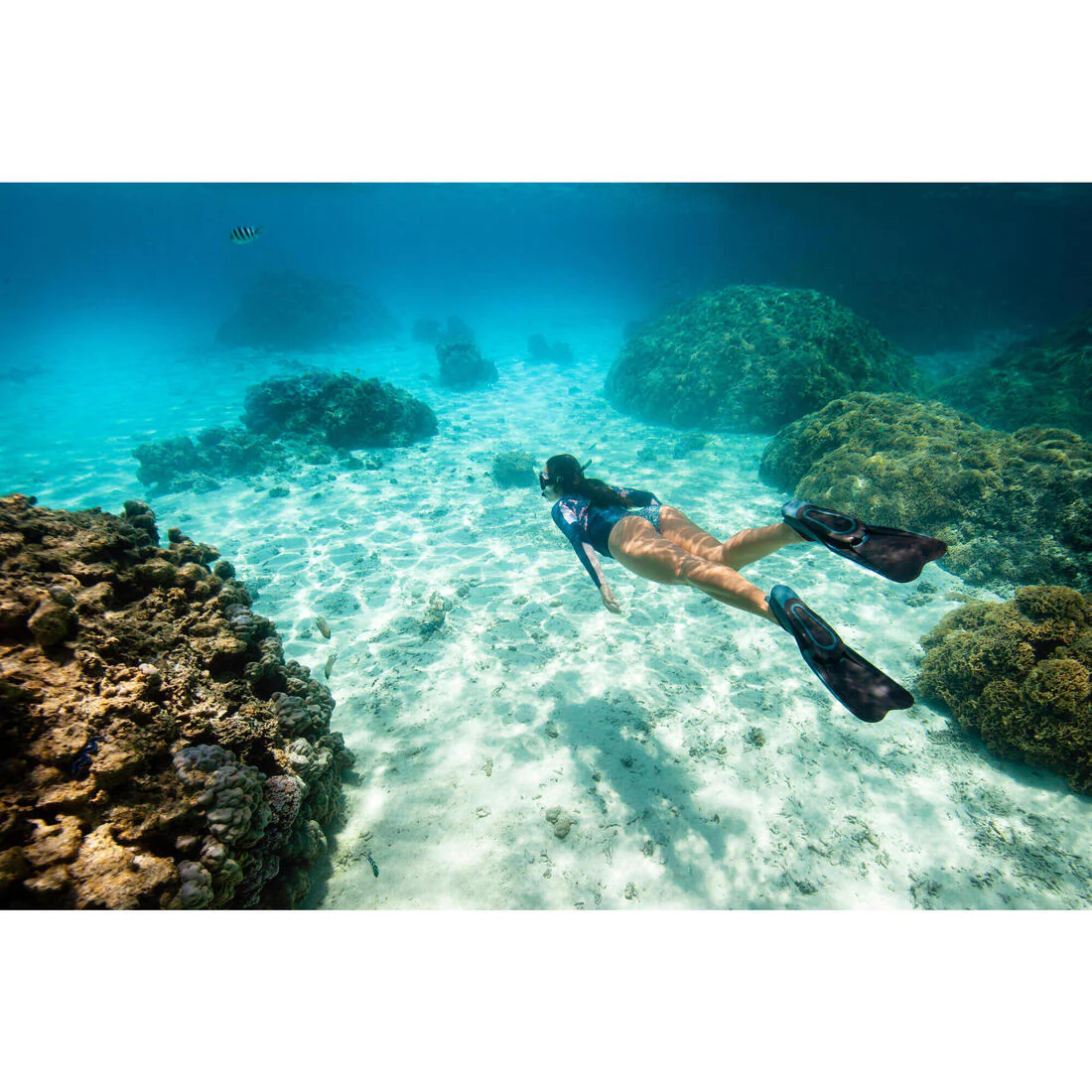Aletas snorkel cortas adultos negro azul - FF 100 - Image 9