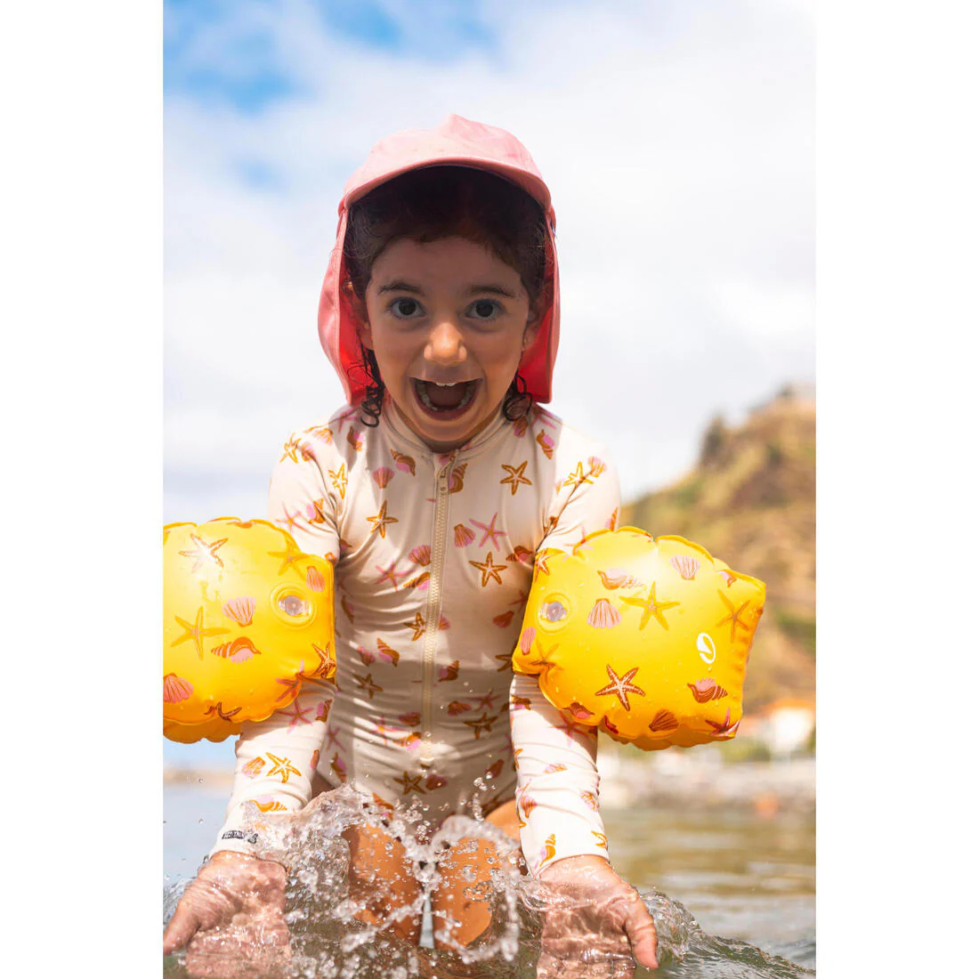 Alitas flotador niños rosado diseño de flores - Image 17