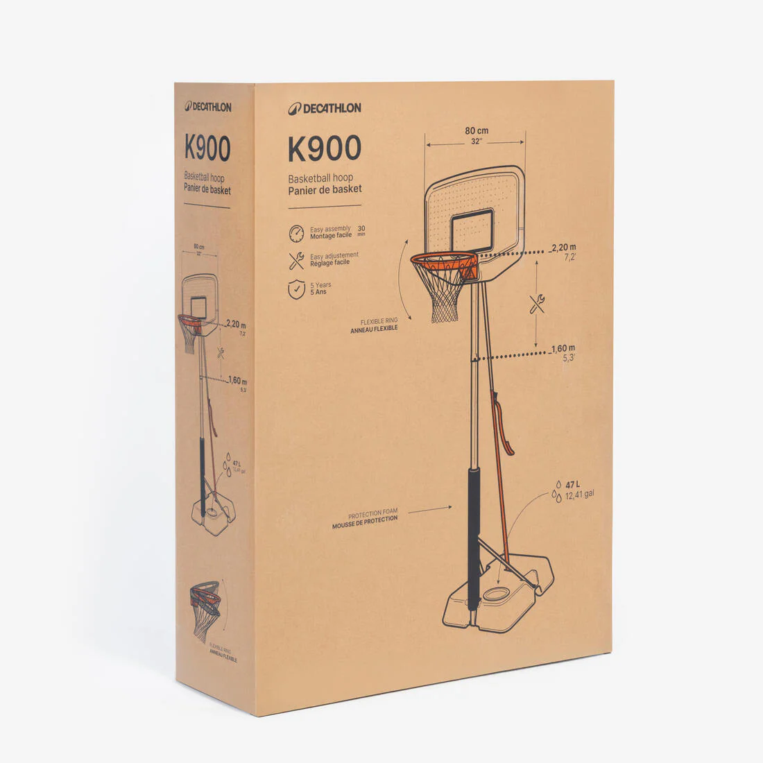ARO DE BÁSQUETBOL NIÑOS CON PIE REGULABLE K900 V2 - Image 7