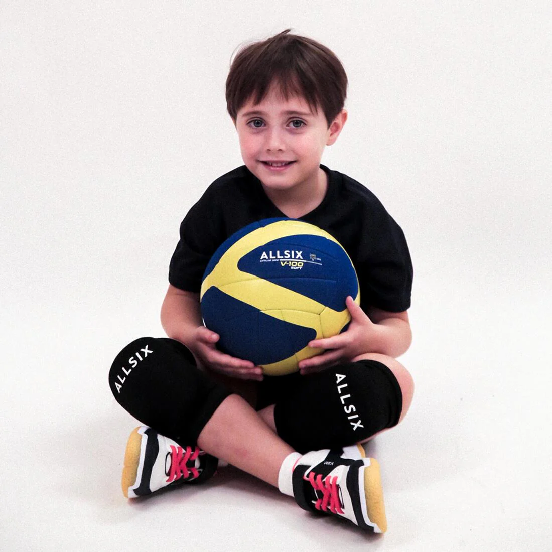 BALÓN DE VÓLEIBOL NIÑOS SOFT V100 200-220G AZUL/AMARILLO - Image 2