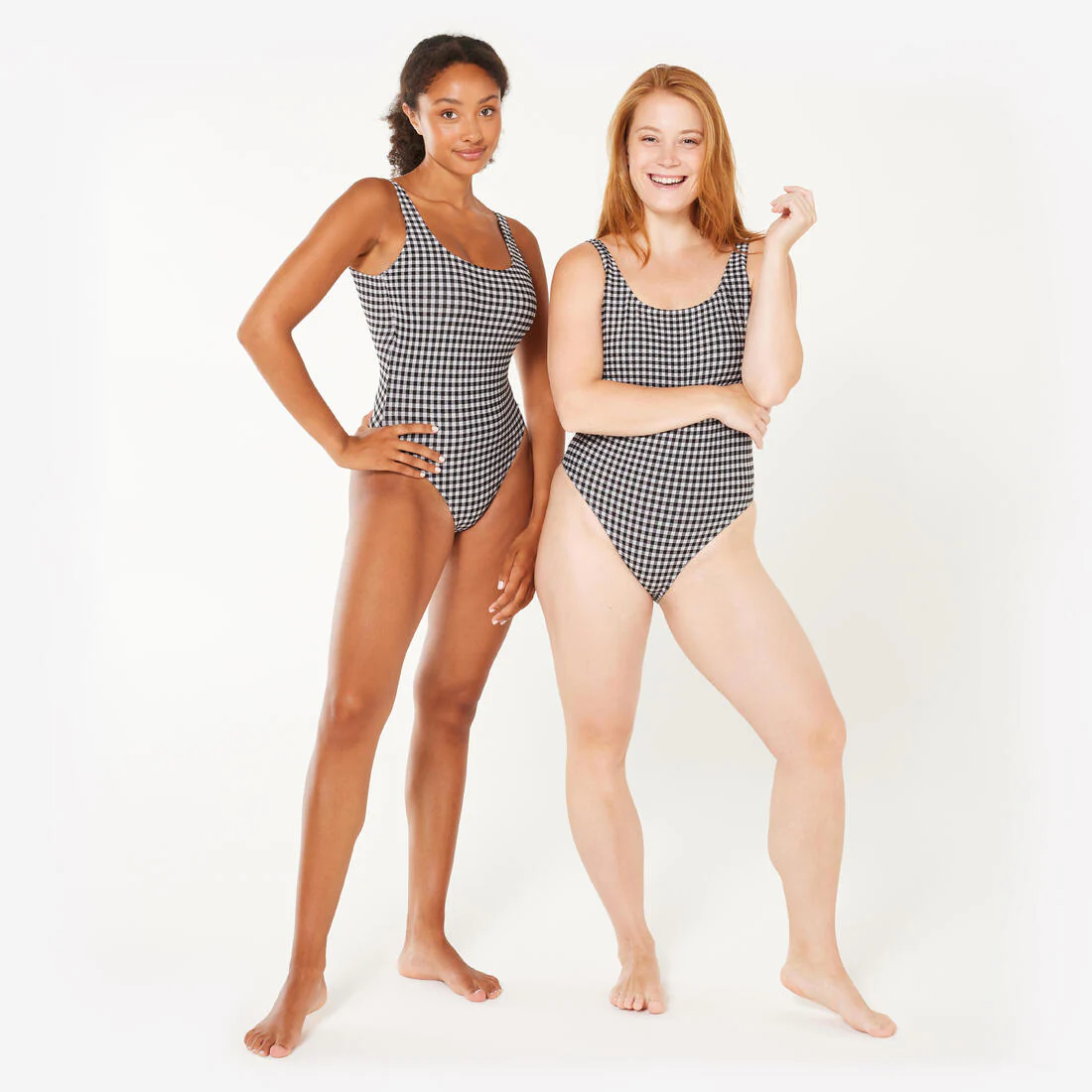 Bañador Aurely Vichy Mujer Negro Blanco Texturizado - Image 2