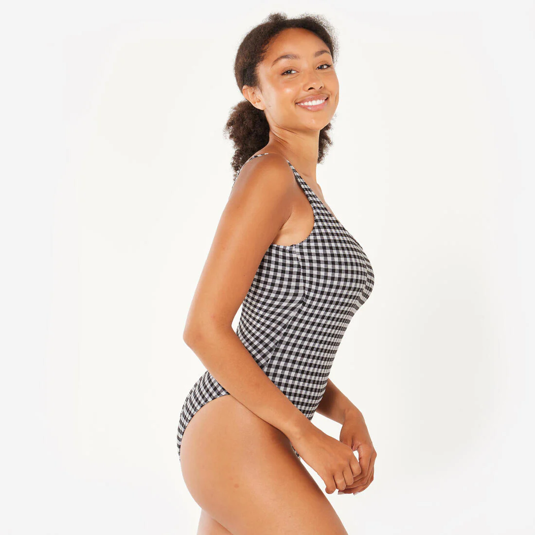 Bañador Aurely Vichy Mujer Negro Blanco Texturizado - Image 3