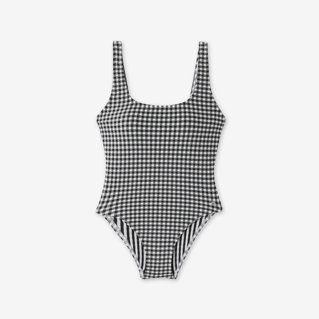 Bañador Aurely Vichy Mujer Negro Blanco Texturizado - Image 6