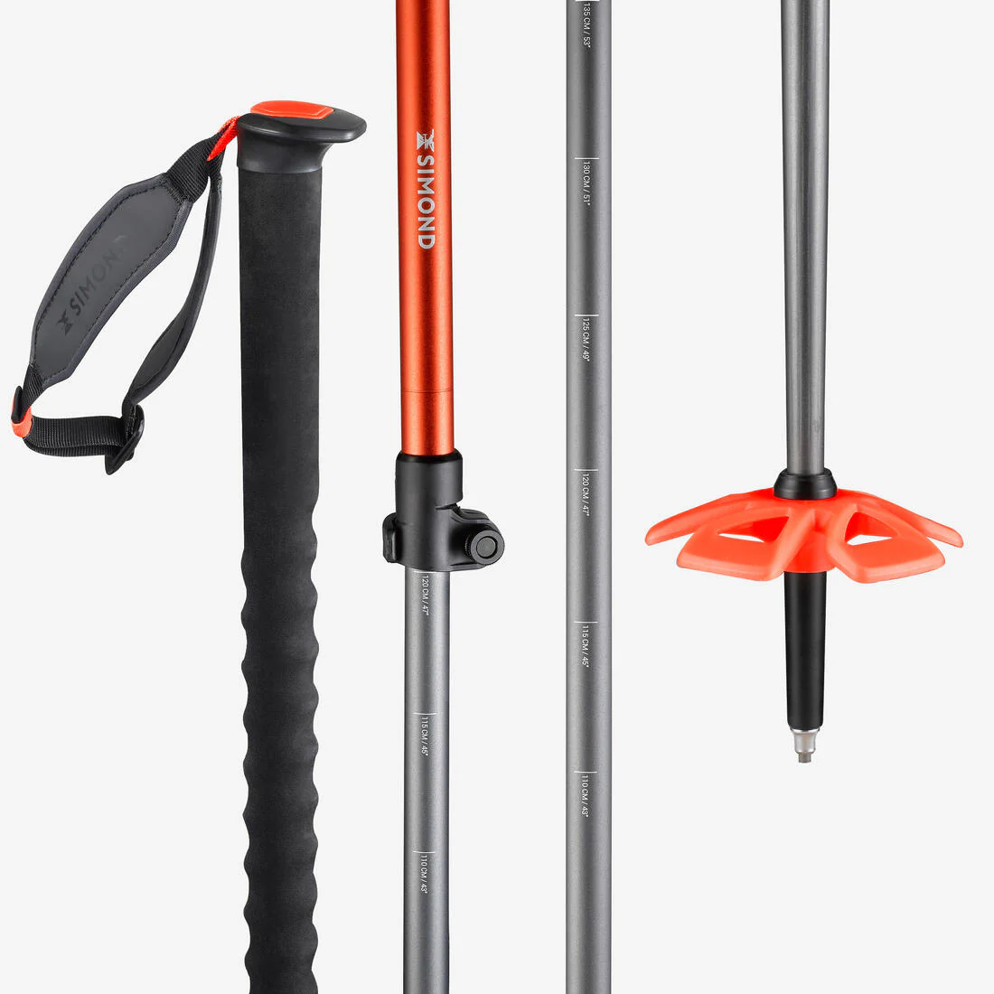 BASTONES DE SKI FREERIDE TELESCÓPICOS VARIO 2 900 SAFETY NARANJA - Image 3