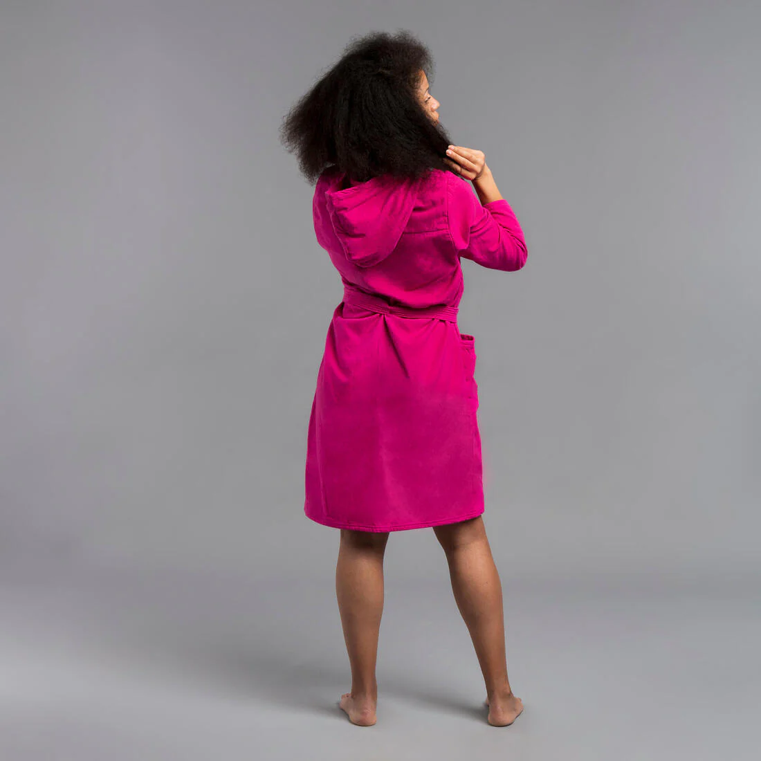 Bata de baño algodón mujer rosado - Image 3