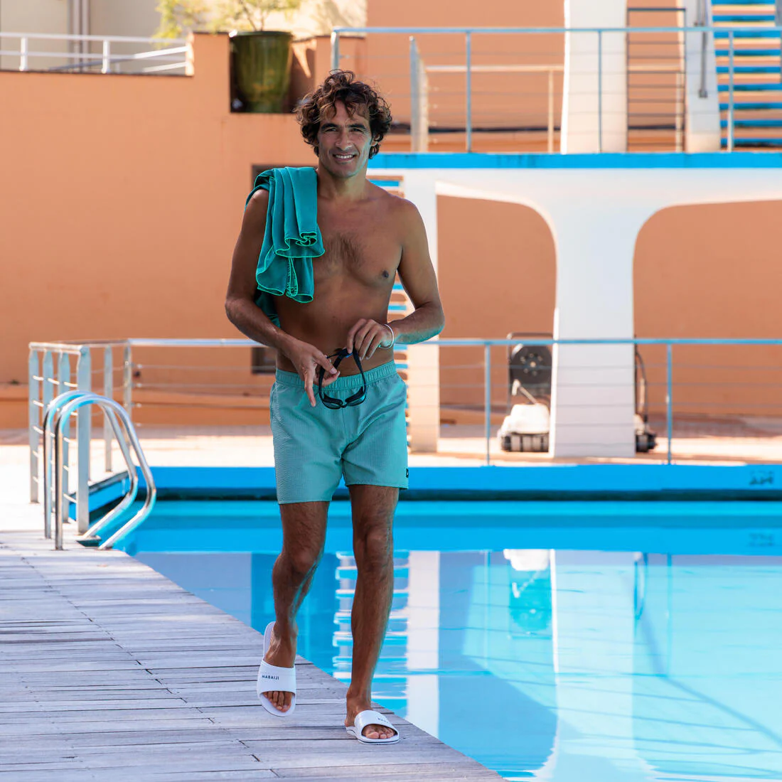 Bermudas Natación Hombre 100 Caqui Texturizadas - Image 8