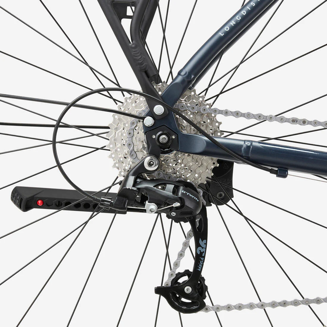 BICICLETA DE PASEO LD500 9V. CUADRO ALUMINIO 28"  LARGA DISTANCIA GRIS OSCURO - Image 5
