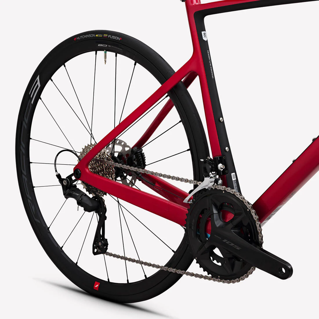 BICICLETA DE RUTA EDR CF SHIMANO 105 2X12 - CUADRO CARBONO ROJA - Image 4