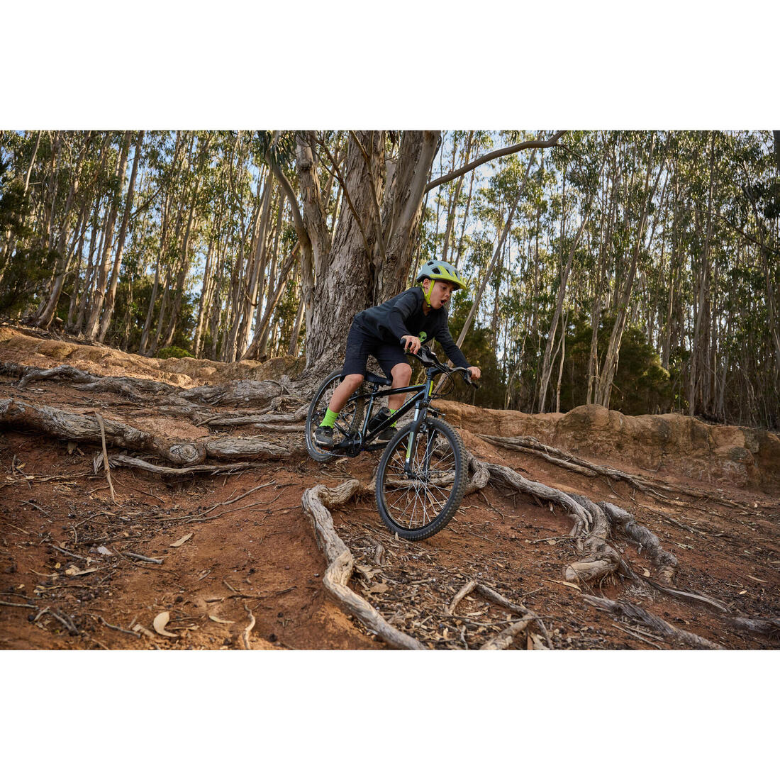 BICICLETA MOUNTAIN BIKE EXPL500 7 V.  - CUADRO ACERO 24" NEGRA - Image 16