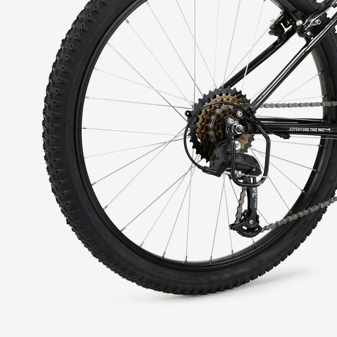 BICICLETA MOUNTAIN BIKE EXPL500 7 V.  - CUADRO ACERO 24" NEGRA - Image 9