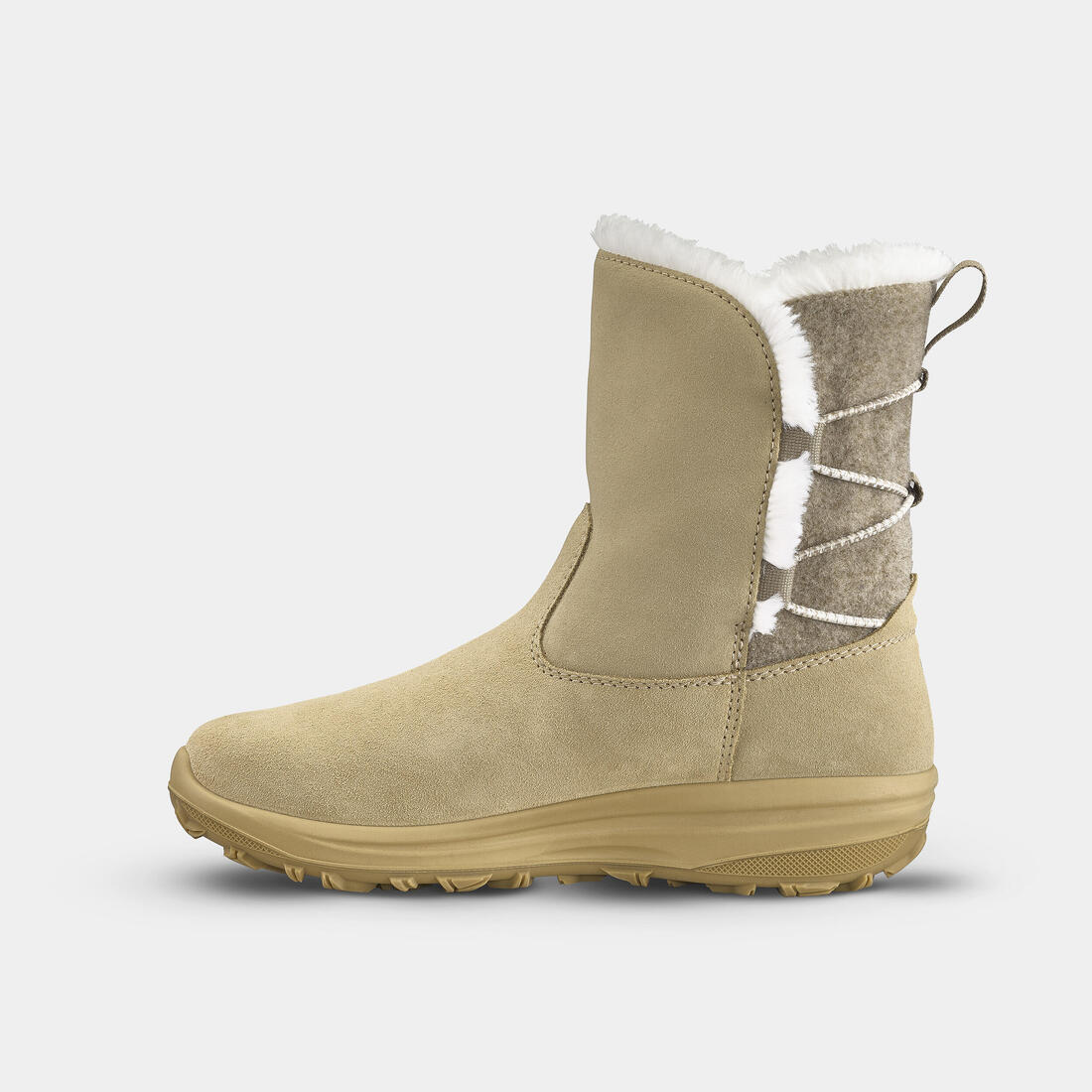 BOTAS IMPERMEABLES DE SENDERISMO NIEVE MUJER NH500 CUERO - Image 3