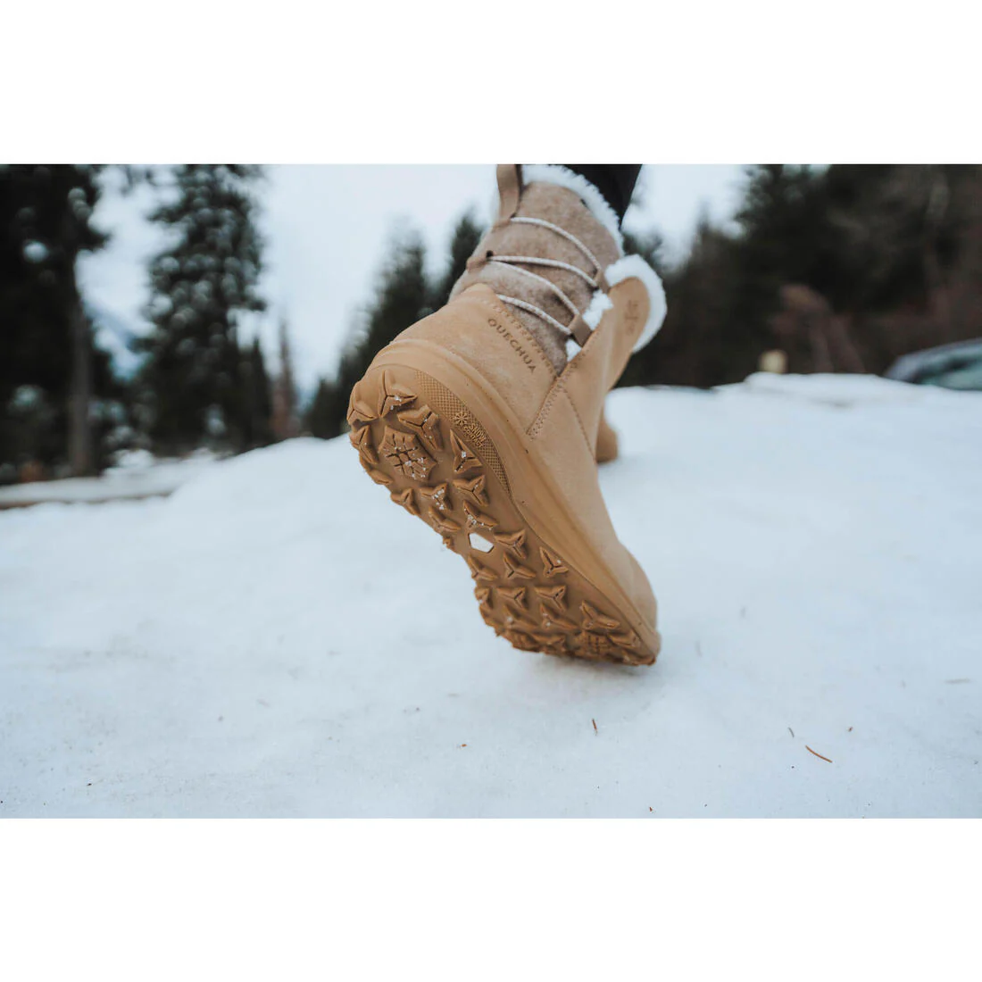 BOTAS IMPERMEABLES DE SENDERISMO NIEVE MUJER NH500 CUERO - Image 9