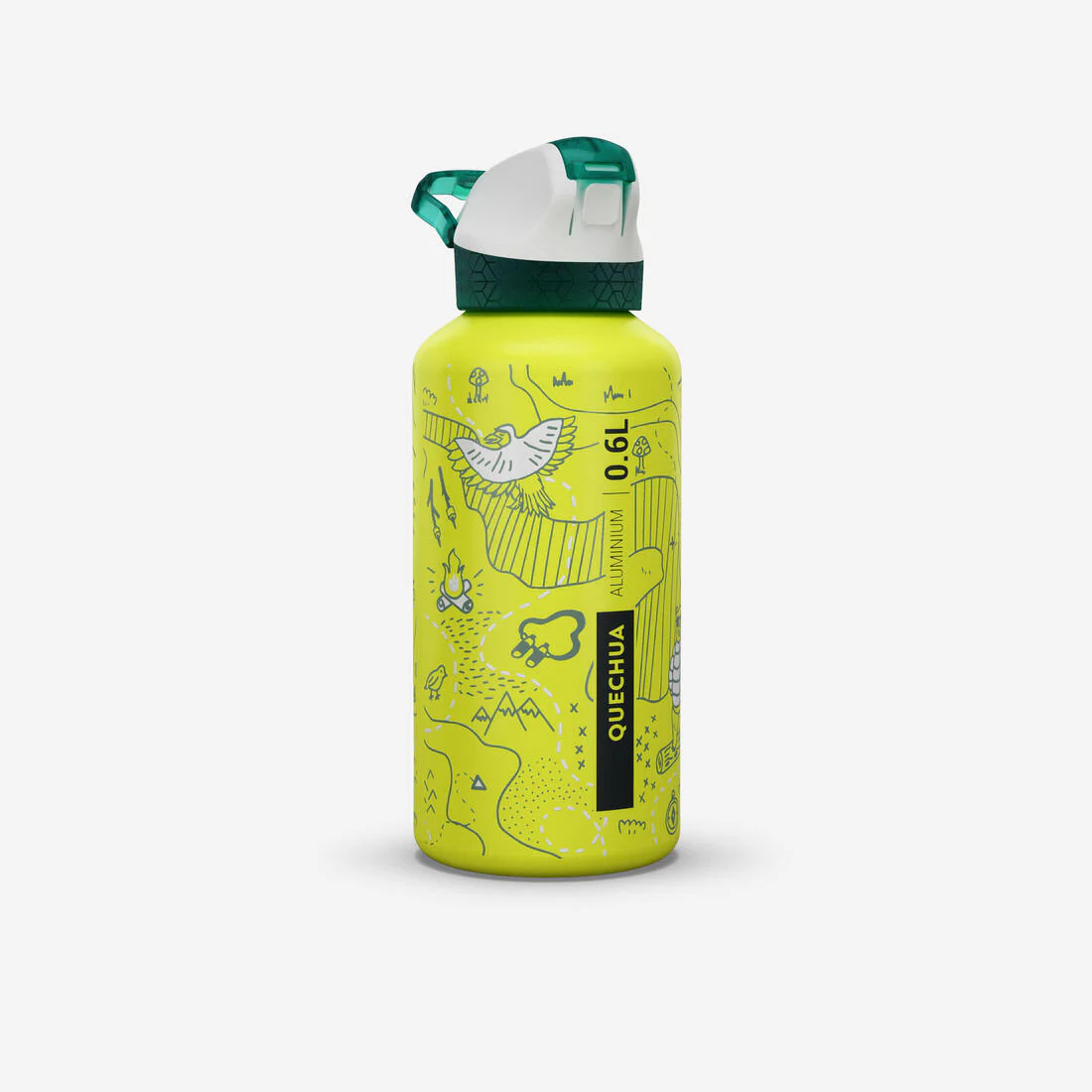 BOTELLA ALUMINIO 0,6L CON TAPA INSTANTÁNEA Y BOMBILLA PARA SENDERISMO - Image 4