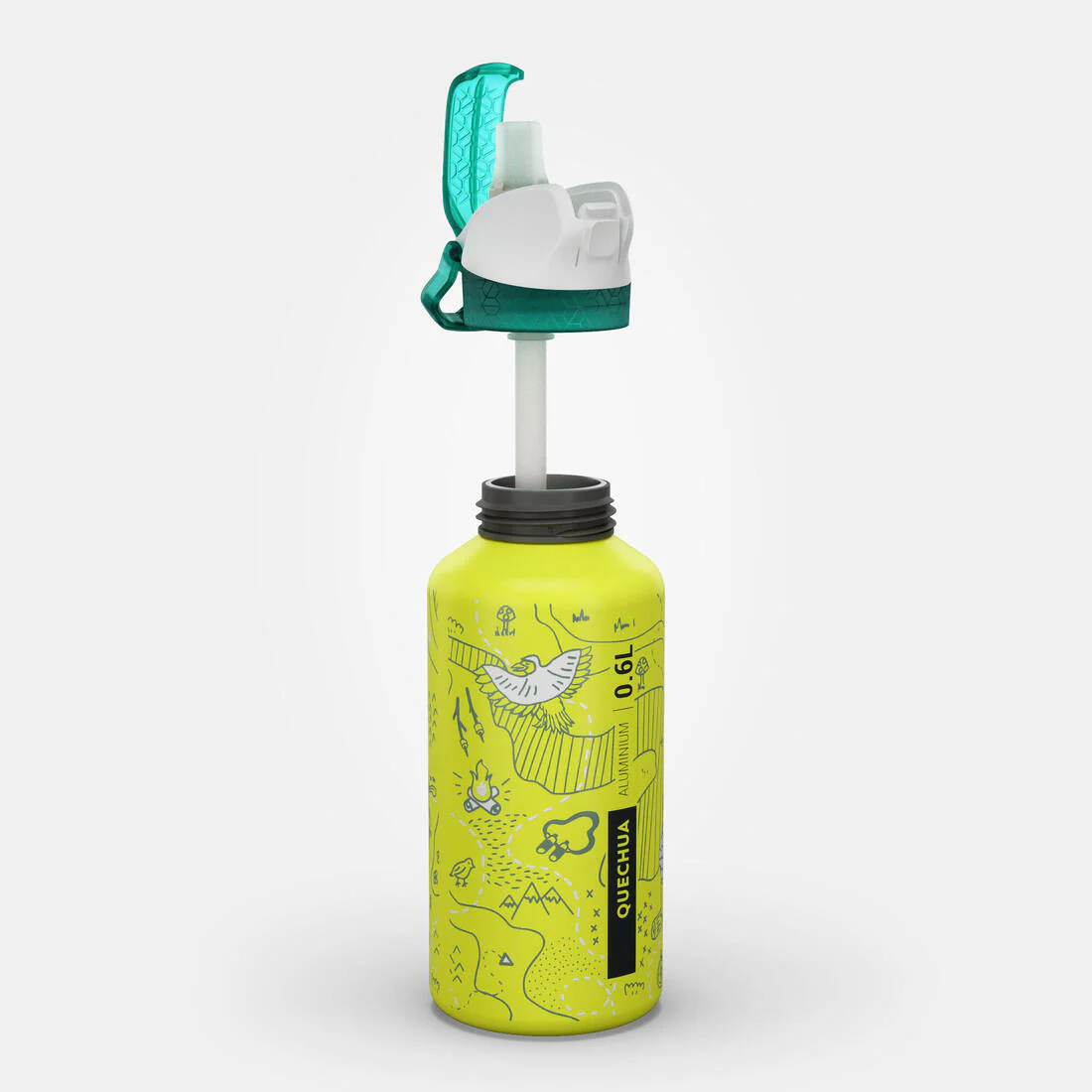 BOTELLA ALUMINIO 0,6L CON TAPA INSTANTÁNEA Y BOMBILLA PARA SENDERISMO - Image 45