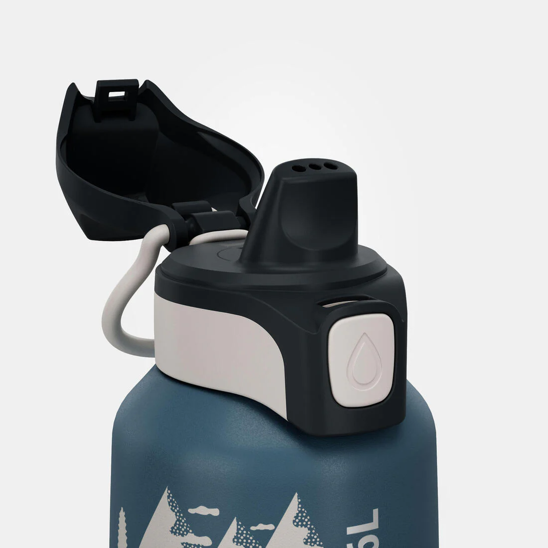 BOTELLA NIÑOS INOX 0,6L CON TAPA INSTANTÁNEA PARA SENDERISMO AZUL - Image 5