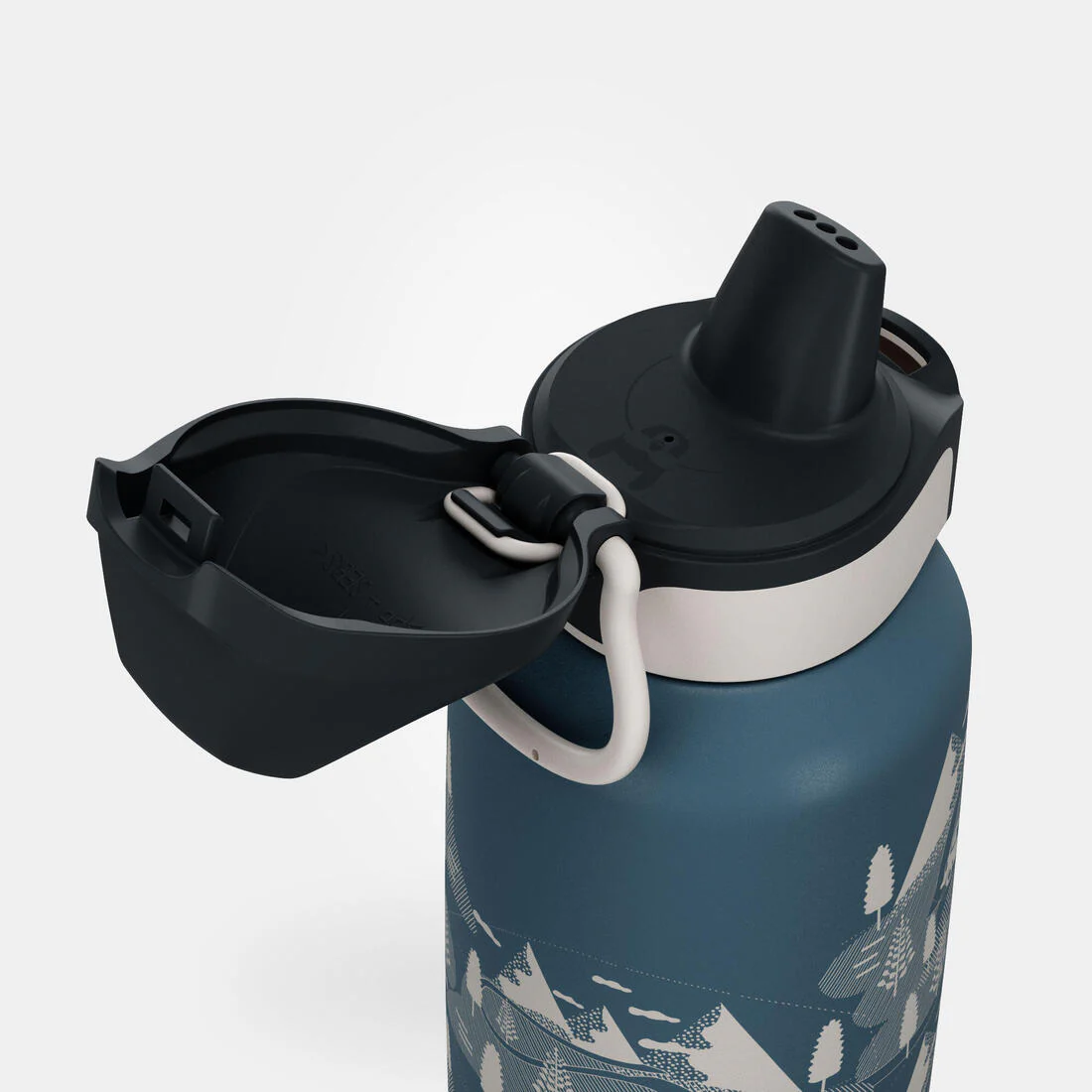 BOTELLA NIÑOS INOX 0,6L CON TAPA INSTANTÁNEA PARA SENDERISMO AZUL - Image 6