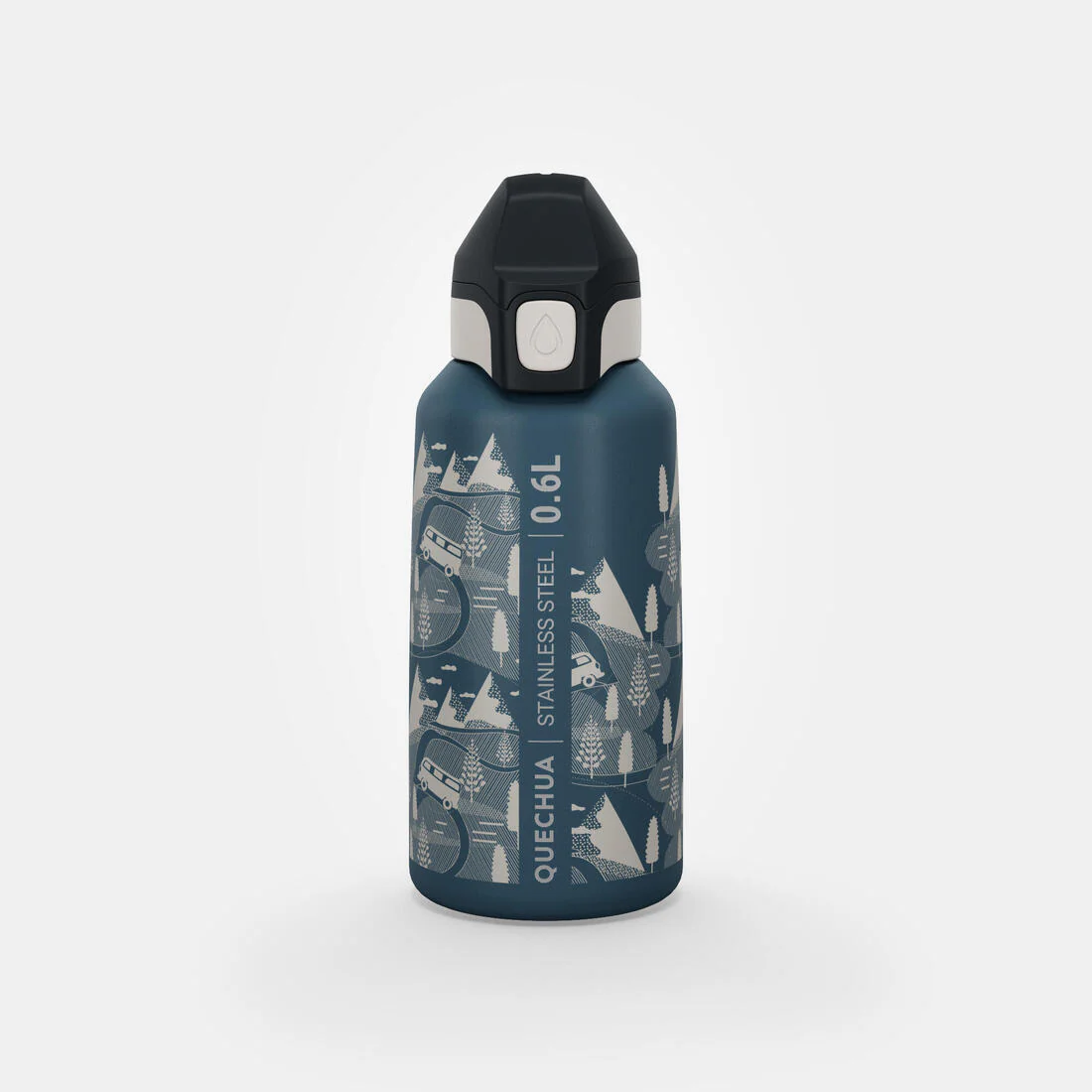 BOTELLA NIÑOS INOX 0,6L CON TAPA INSTANTÁNEA PARA SENDERISMO AZUL - Image 8