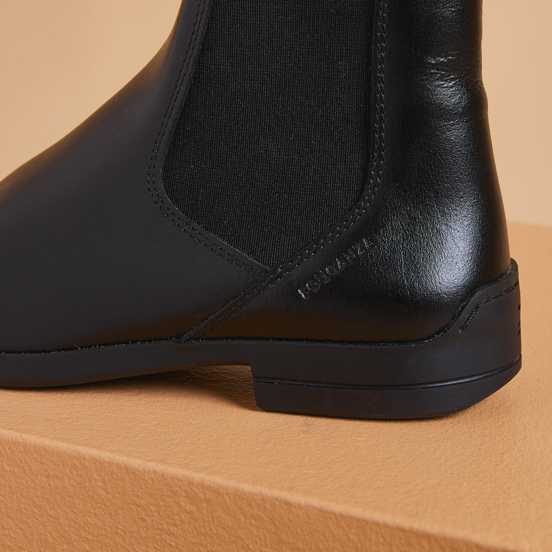 BOTAS EQUITACIÓN 500 ADULTO NEGRO CUERO - Image 4