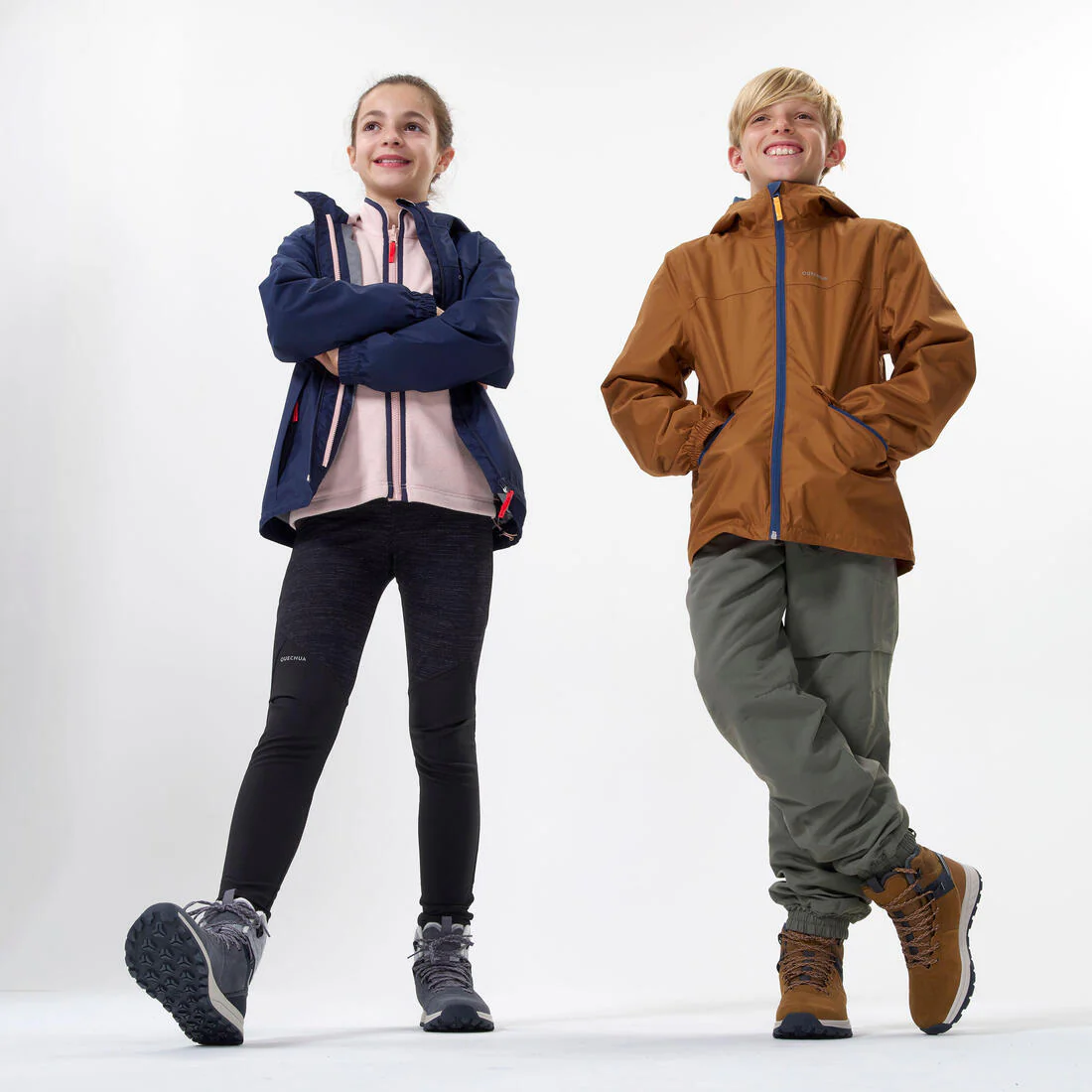 BOTAS CÁLIDAS E IMPERMEABLES DE SENDERISMO NIÑOS SH500 CUERO - Image 5