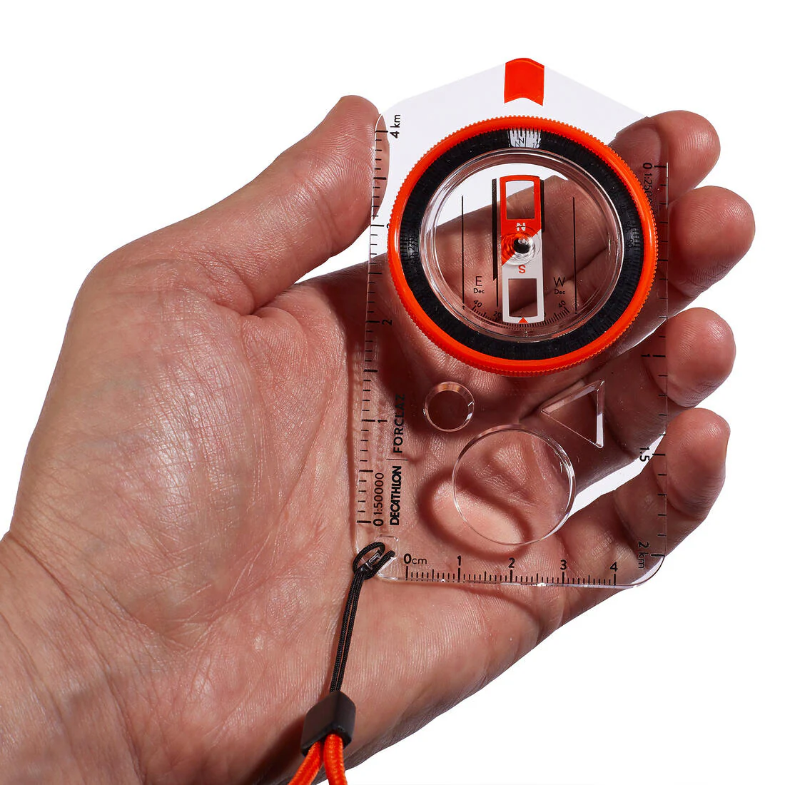 BRÚJULA DE ORIENTACIÓN DE PLACA PARA SENDERISMO EXPLORER 500 NARANJO - Image 3