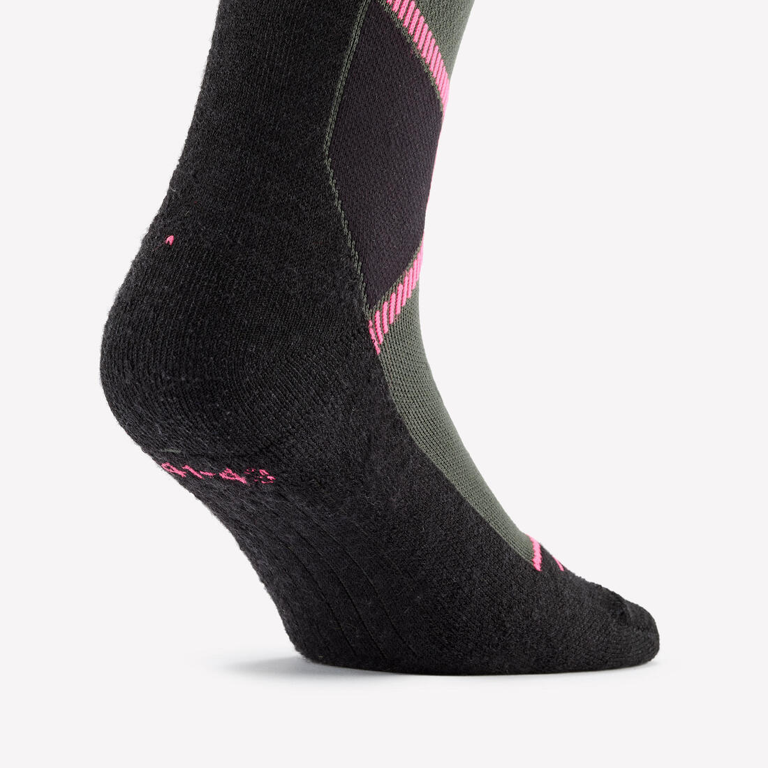 Calcetines de ski adulto verde rosado - lana merino 500 - Image 3