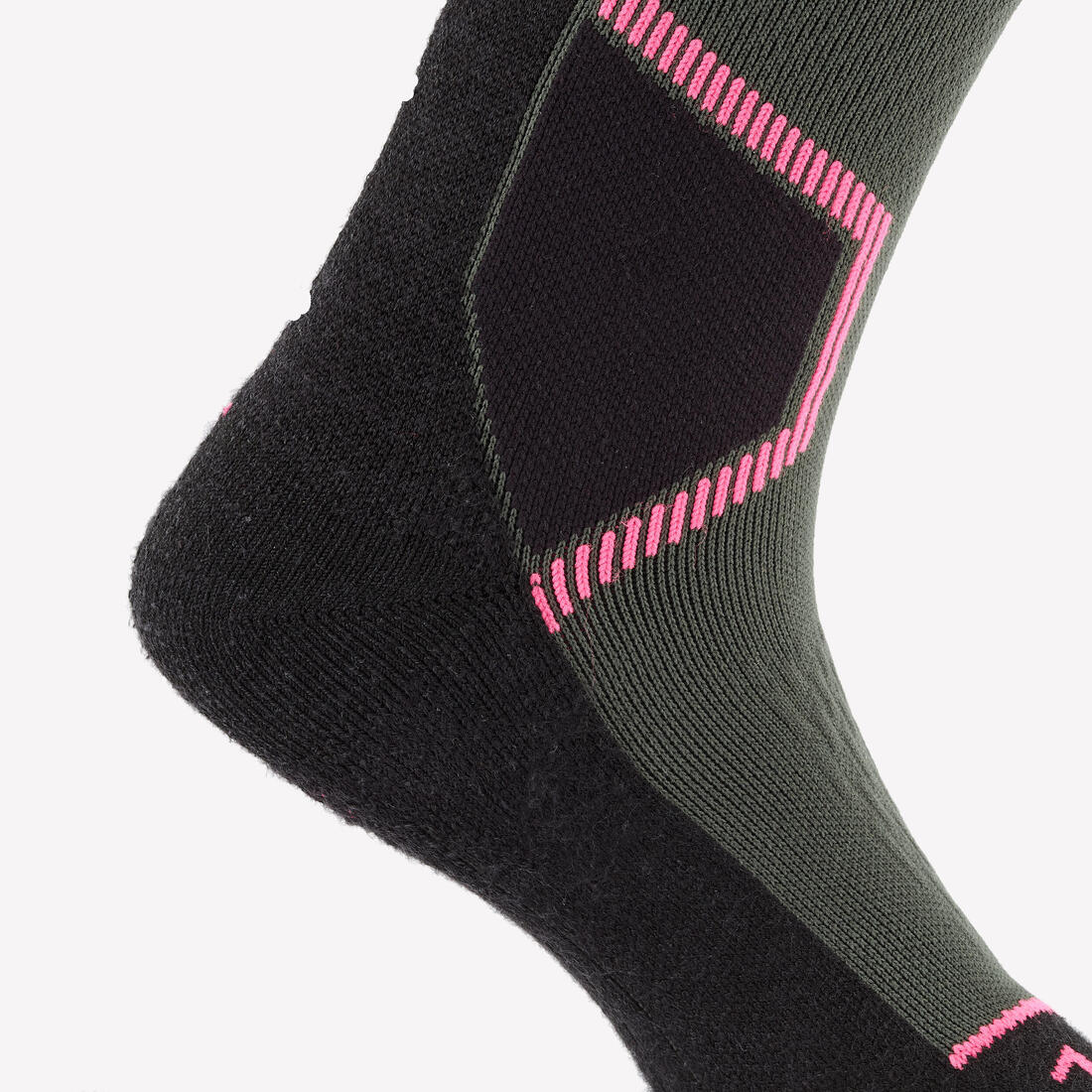 Calcetines de ski adulto verde rosado - lana merino 500 - Image 6