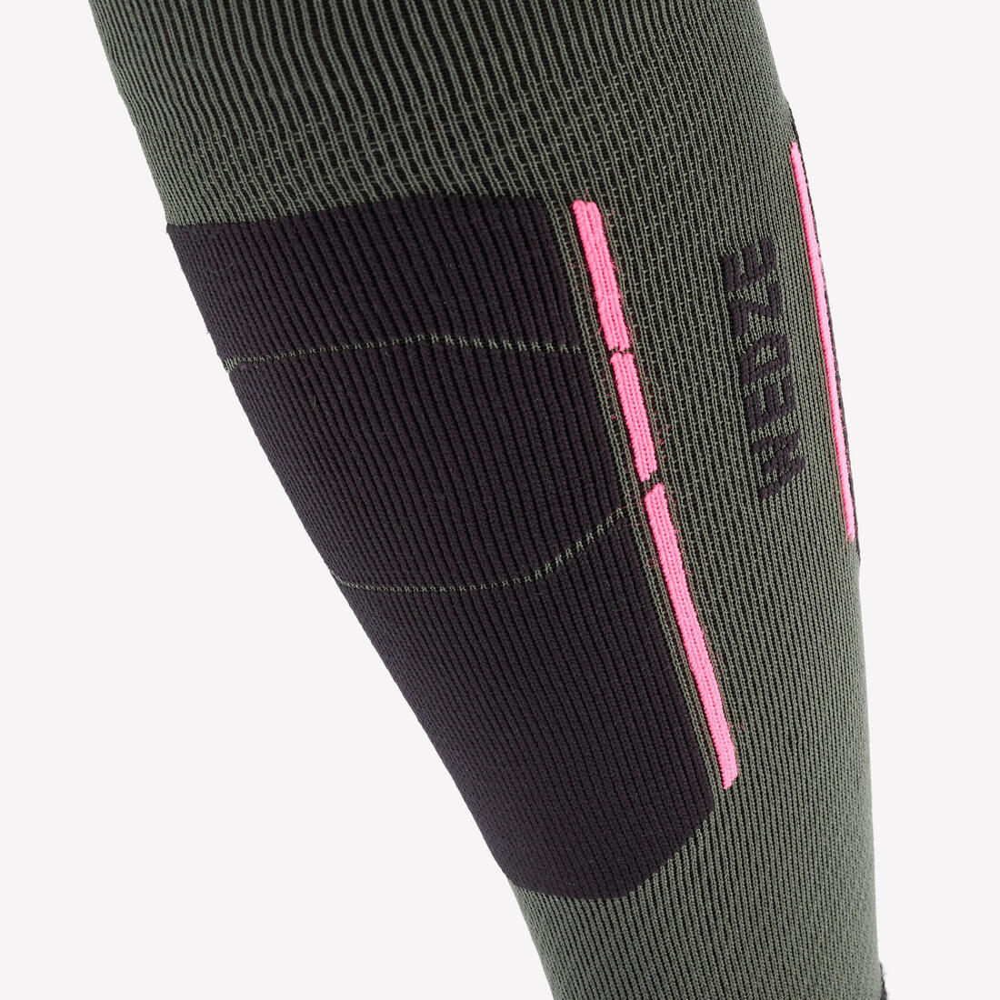Calcetines de ski adulto verde rosado - lana merino 500 - Image 8