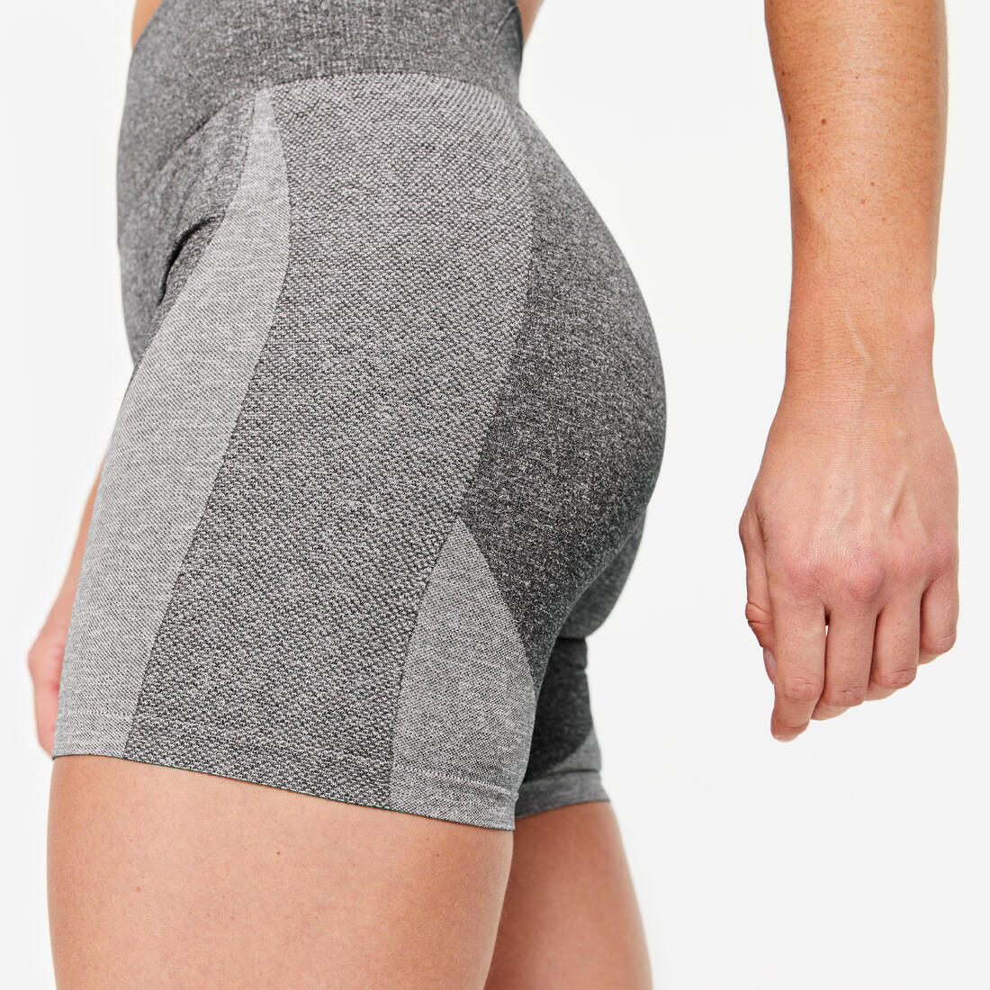 Calzas Ciclistas Fitness Mujer Gris Tiro Alto Sin Costuras - Image 5