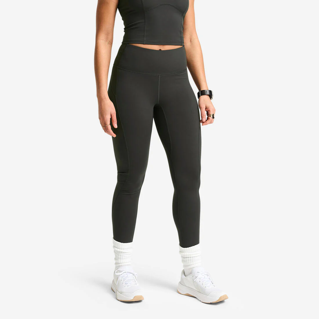 Leggings Deportivos Mujer Rojo Oscuro Talle Alto Corte Moldeador - Image 2