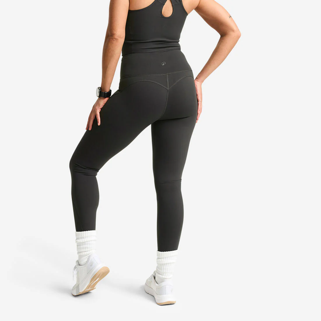 Leggings Deportivos Mujer Rojo Oscuro Talle Alto Corte Moldeador - Image 4