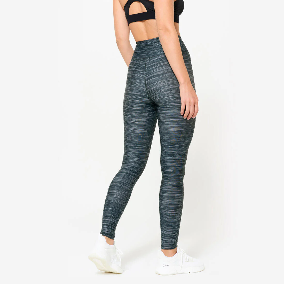 CALZAS FITNESS MUJER ESTAMPADO GRIS JASPEADO TIRO ALTO - Image 12