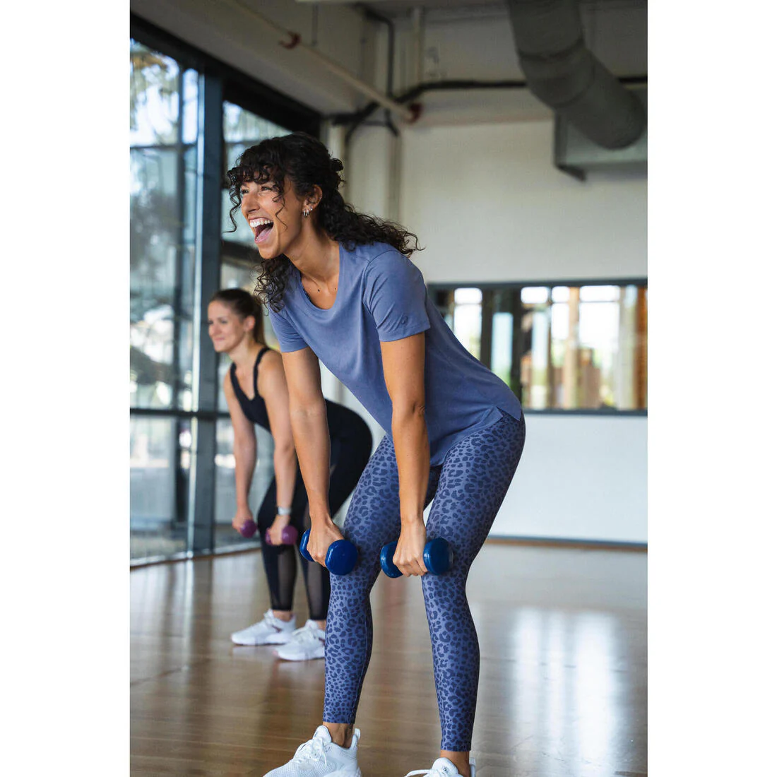 CALZAS FITNESS MUJER ESTAMPADO GRIS JASPEADO TIRO ALTO - Image 18