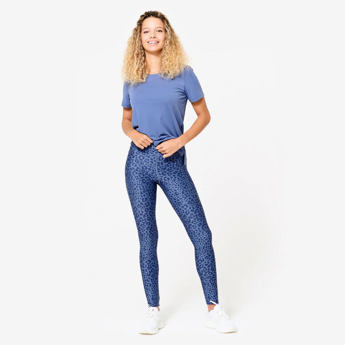 CALZAS FITNESS MUJER ESTAMPADO GRIS JASPEADO TIRO ALTO - Image 6