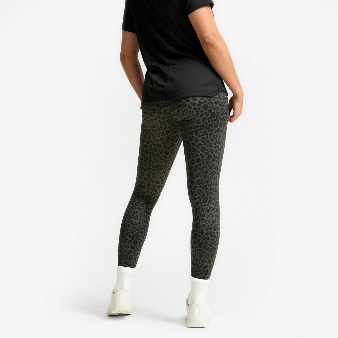 CALZAS FITNESS MUJER ESTAMPADO GRIS JASPEADO TIRO ALTO - Image 9