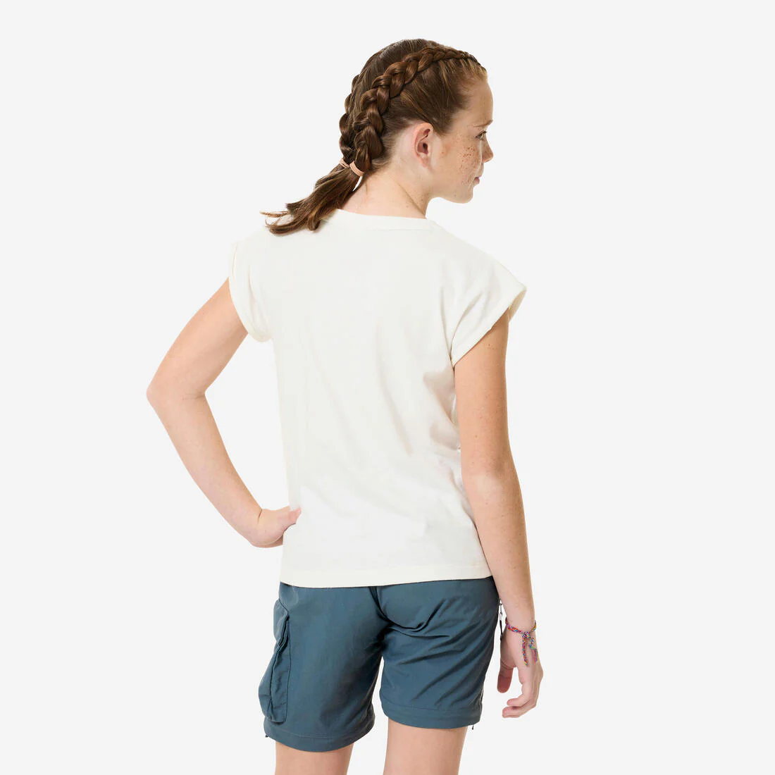 Camiseta de senderismo niños 7-15 años, NH100 twin blanco - Image 3