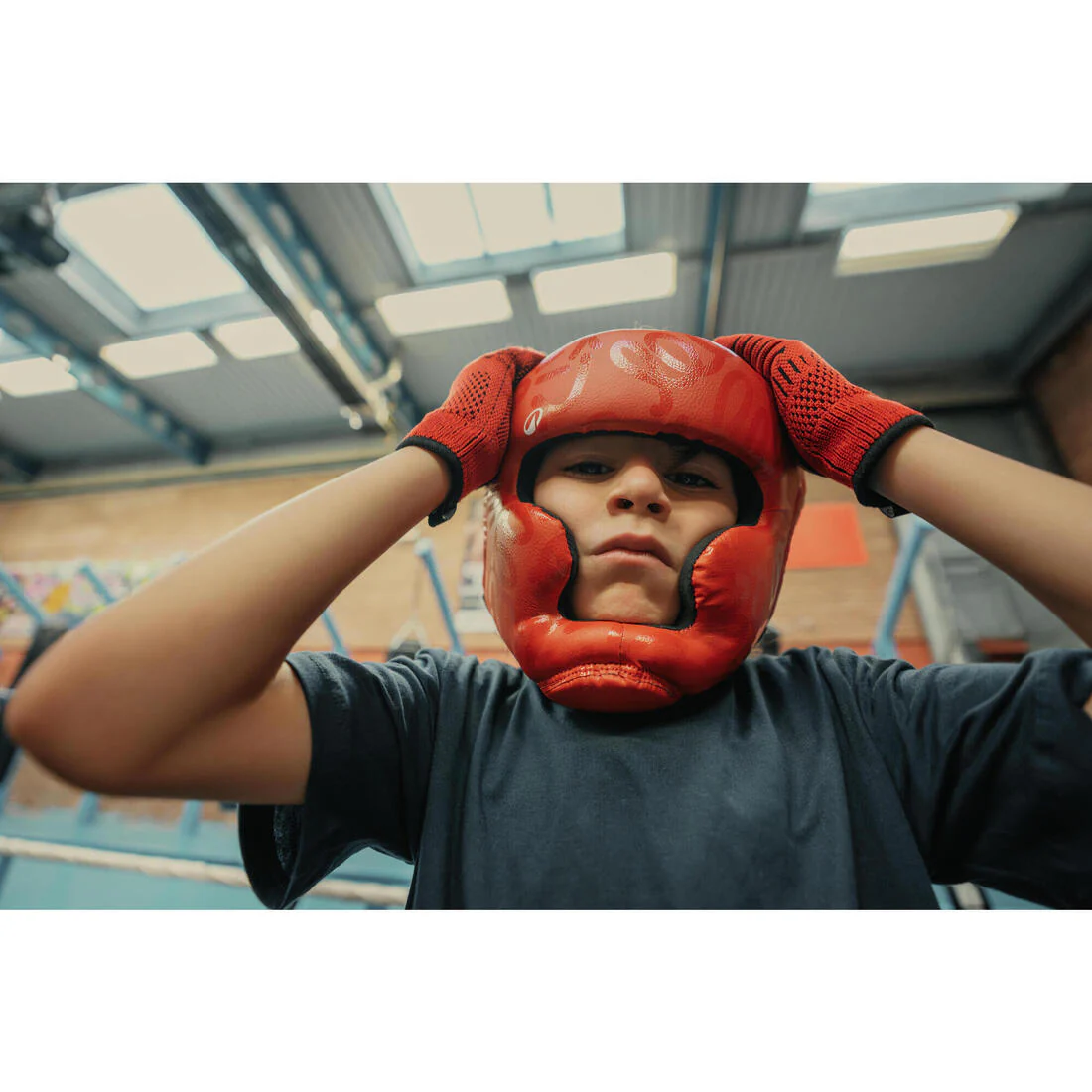 Casco Boxeo Niños Rojo Integral - Image 8