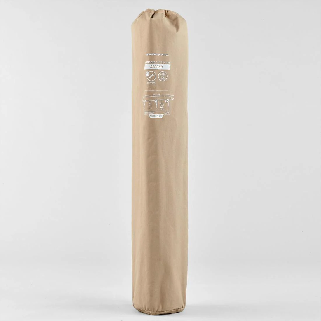 CATRE DE CAMPING CARGA MÁX. 110 KG 1 PERSONA BEIGE - Image 3