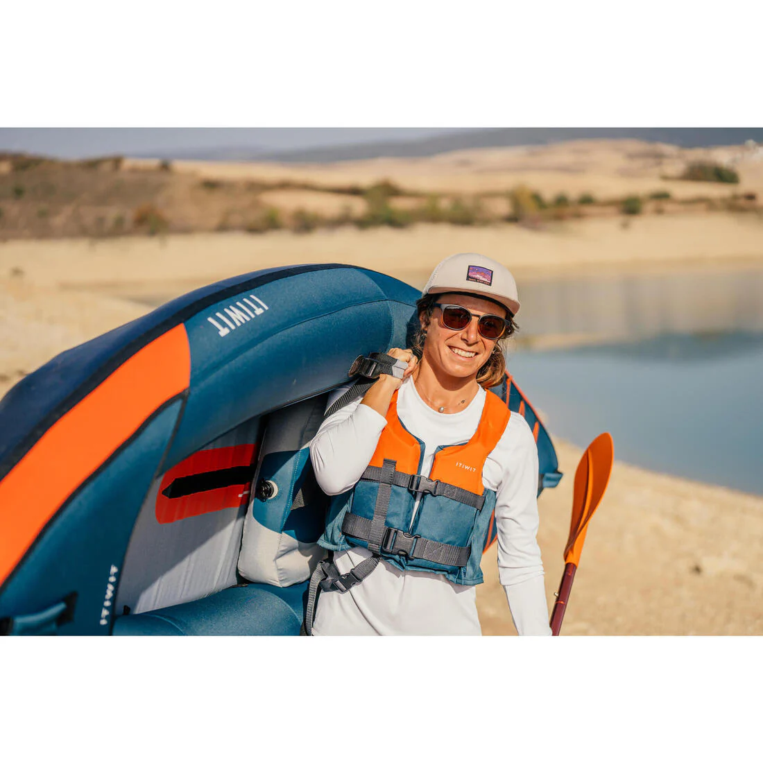 Chaleco salvavidas Kayak/Stand up paddle 50 Newtons azul naranja - Image 13