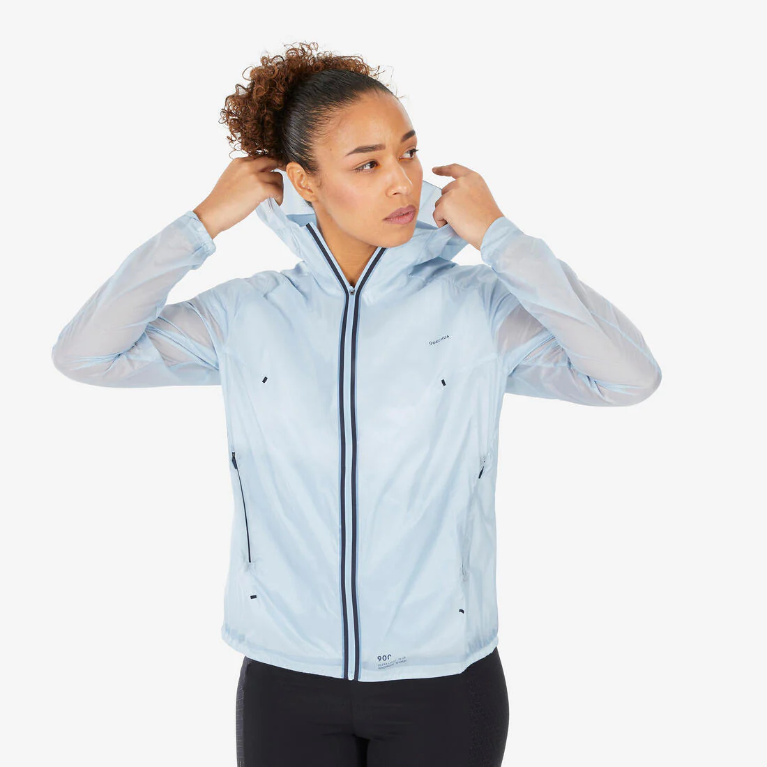 CHAQUETA CORTAVIENTO SENDERISMO MUJER MH900 GRIS - Image 5