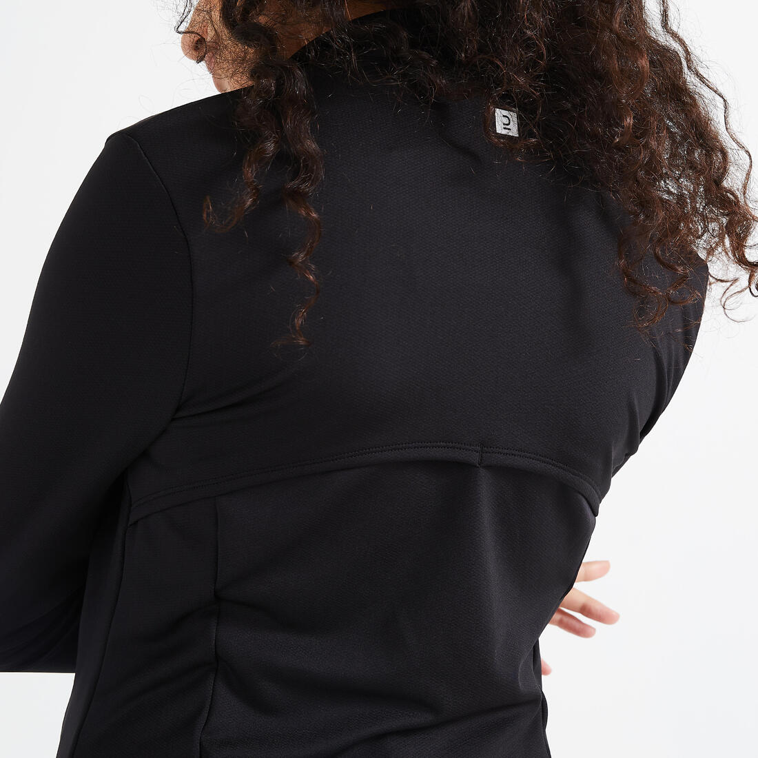Chaqueta Fitness Cardio Mujer Negro Corte Recto - Image 3