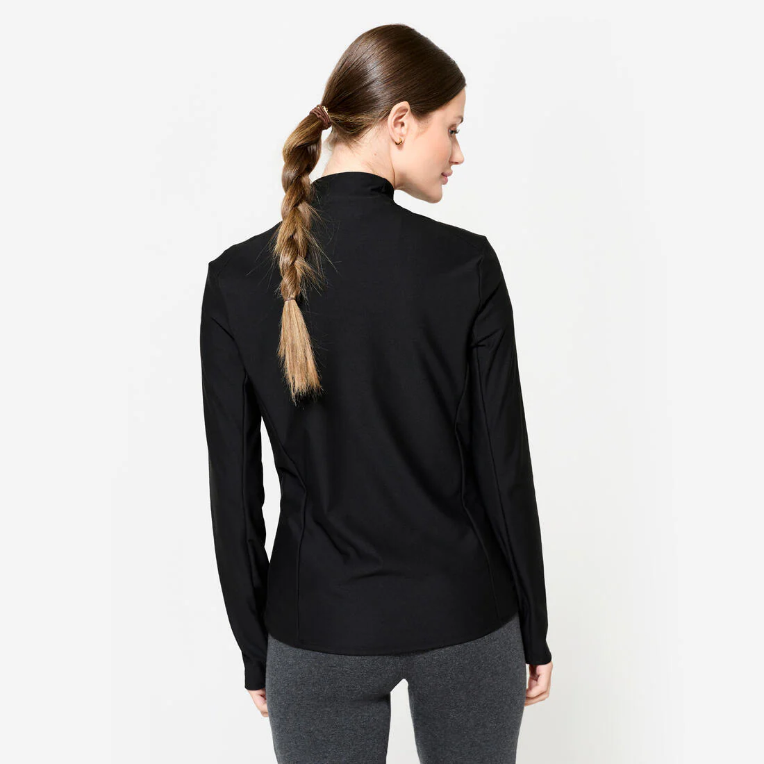 CHAQUETA FITNESS MUJER 100 NEGRO - Image 4