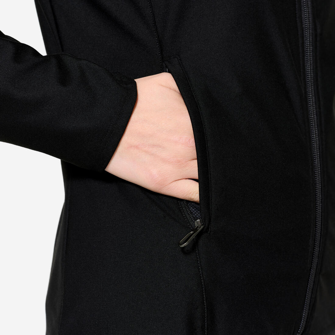 CHAQUETA FITNESS MUJER 100 NEGRO - Image 5