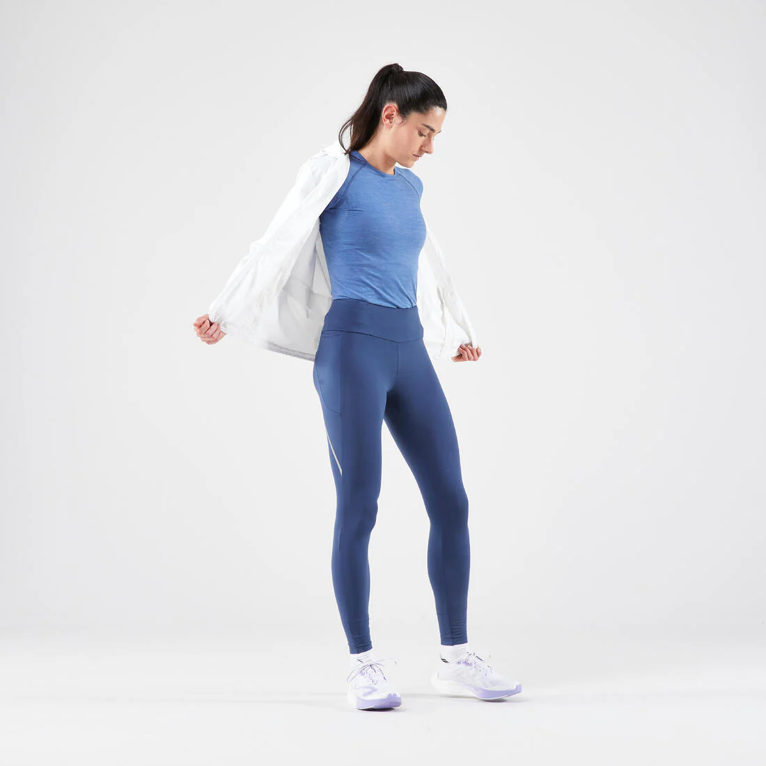 CHAQUETA IMPERMEABLE DE RUNNING MUJER KIPRUN RUN 100 RAIN BLANCO - Image 2