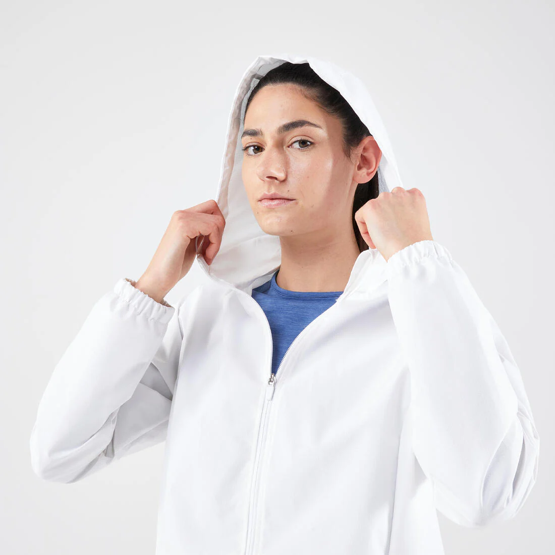 CHAQUETA IMPERMEABLE DE RUNNING MUJER KIPRUN RUN 100 RAIN BLANCO - Image 5