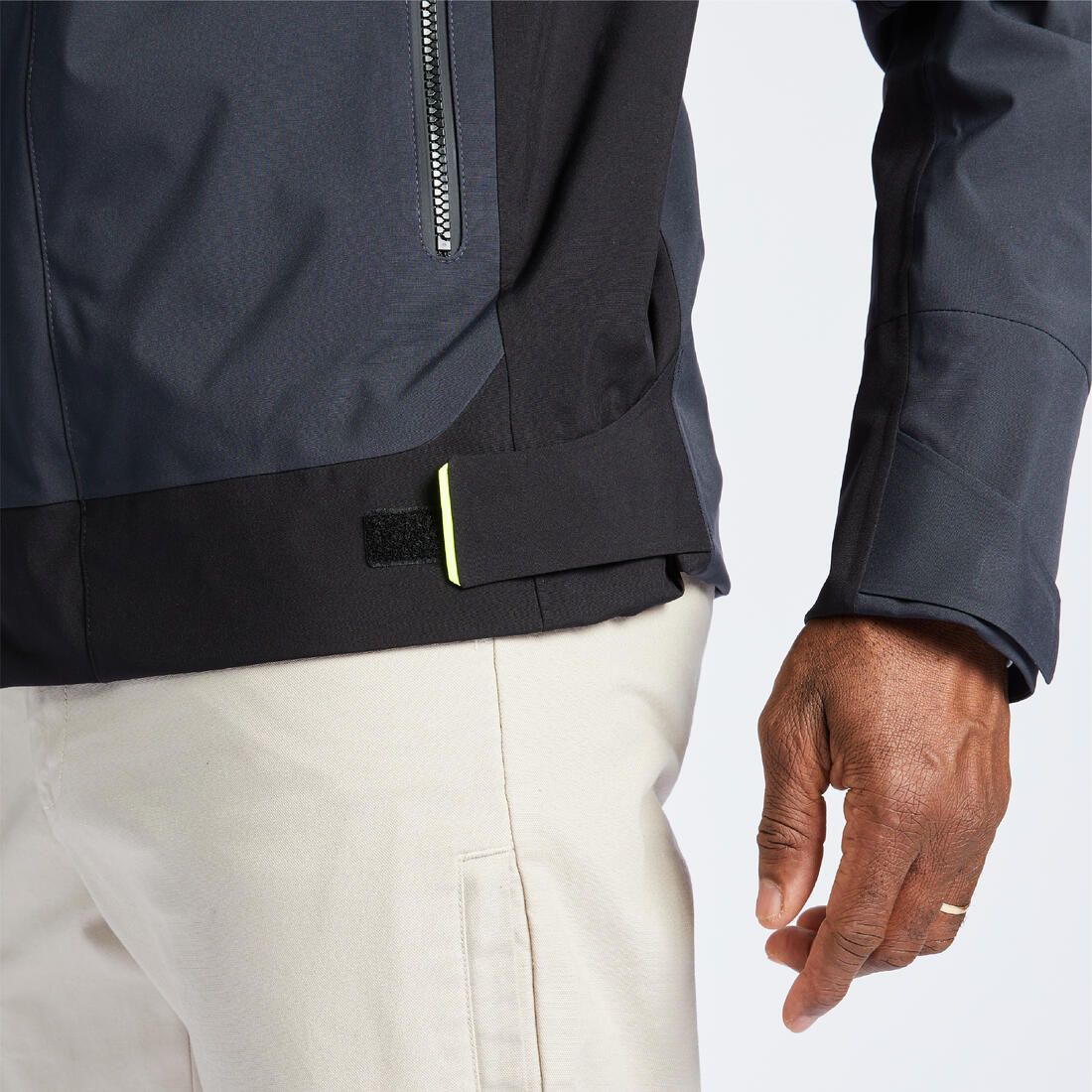Chaqueta impermeable navegación hombre gris negro - 500 cortavientos - Image 11