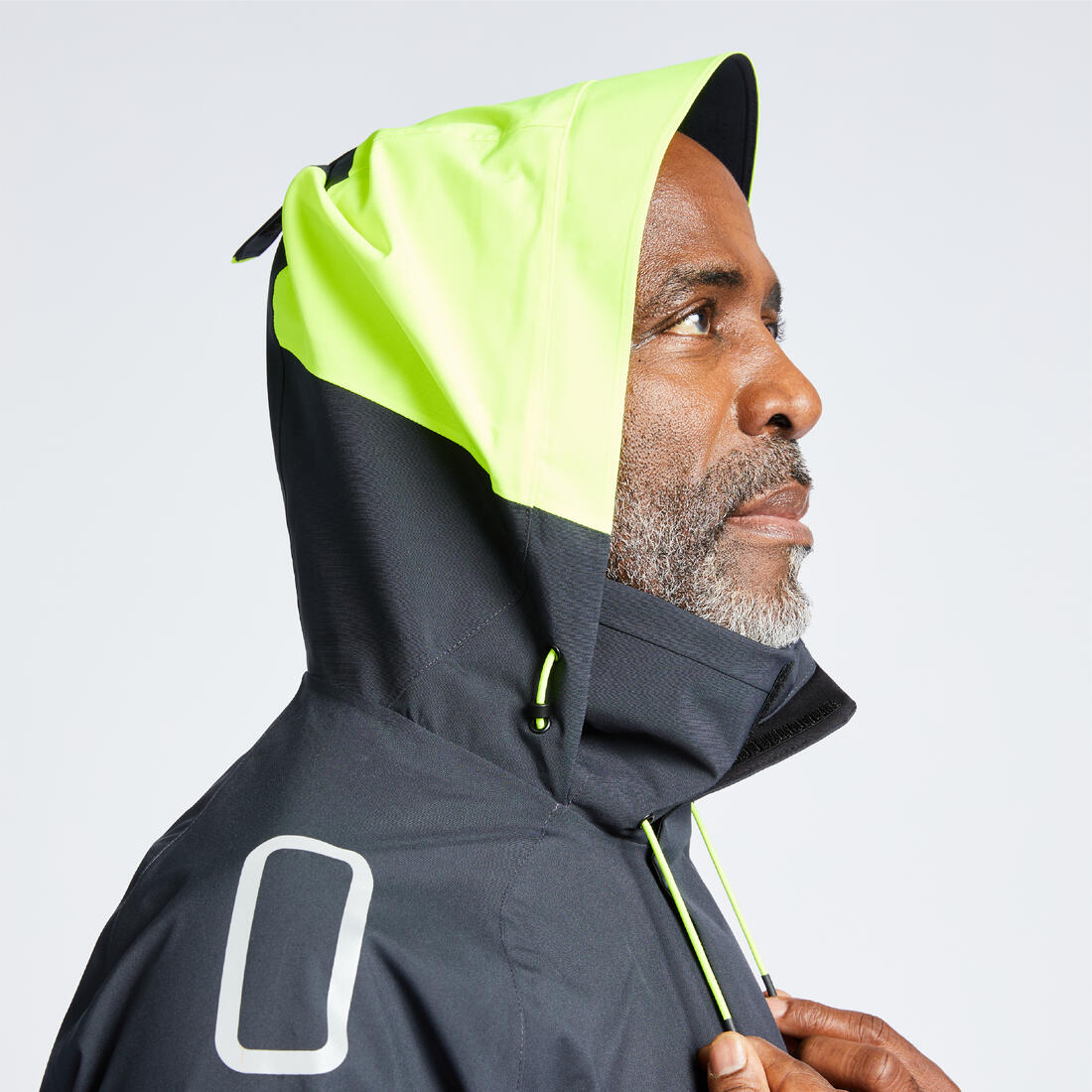 Chaqueta impermeable navegación hombre gris negro - 500 cortavientos - Image 7
