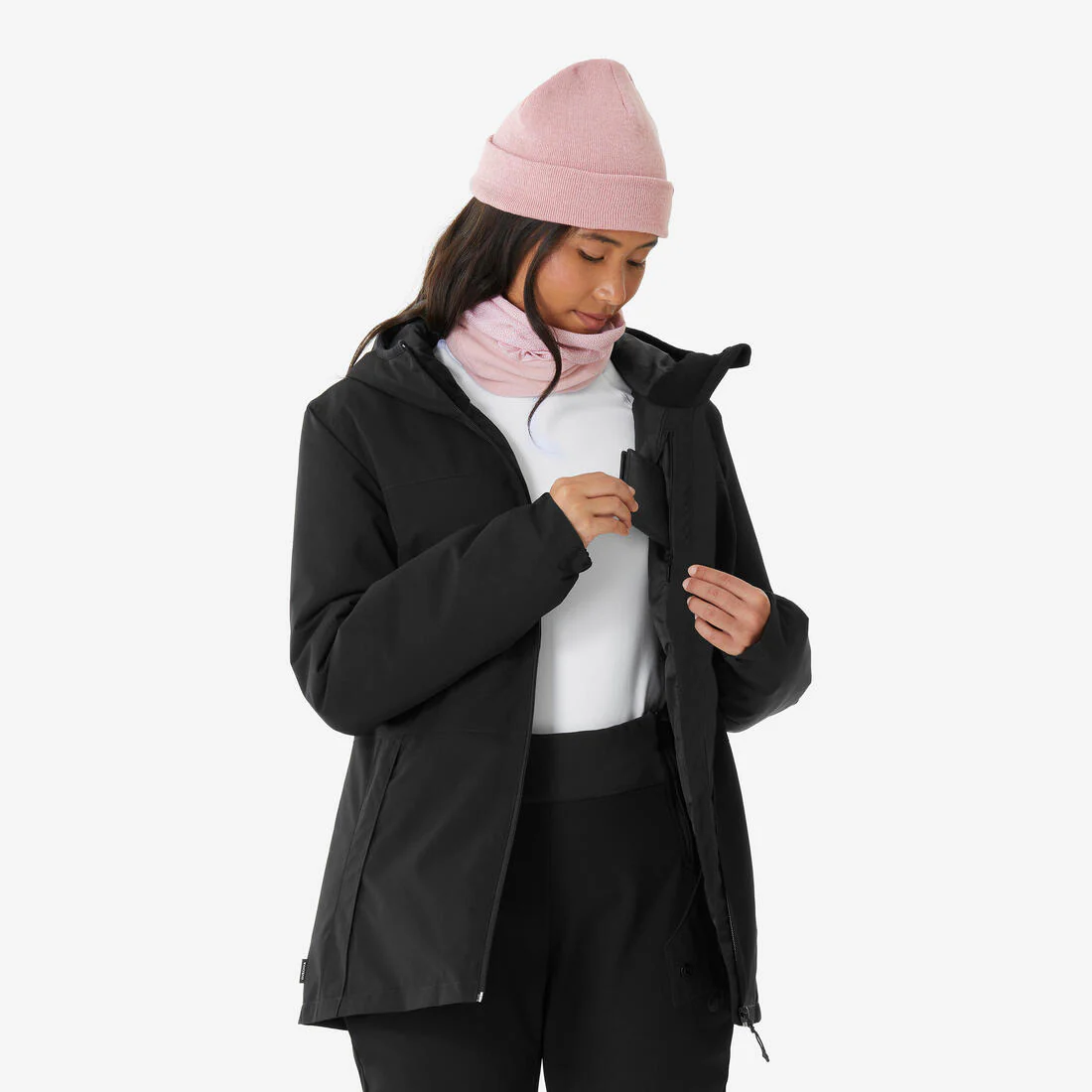 Chaqueta de Nieve Ski y Snowboard Mujer -  Wedze 100 Impermeable Negra - Image 8