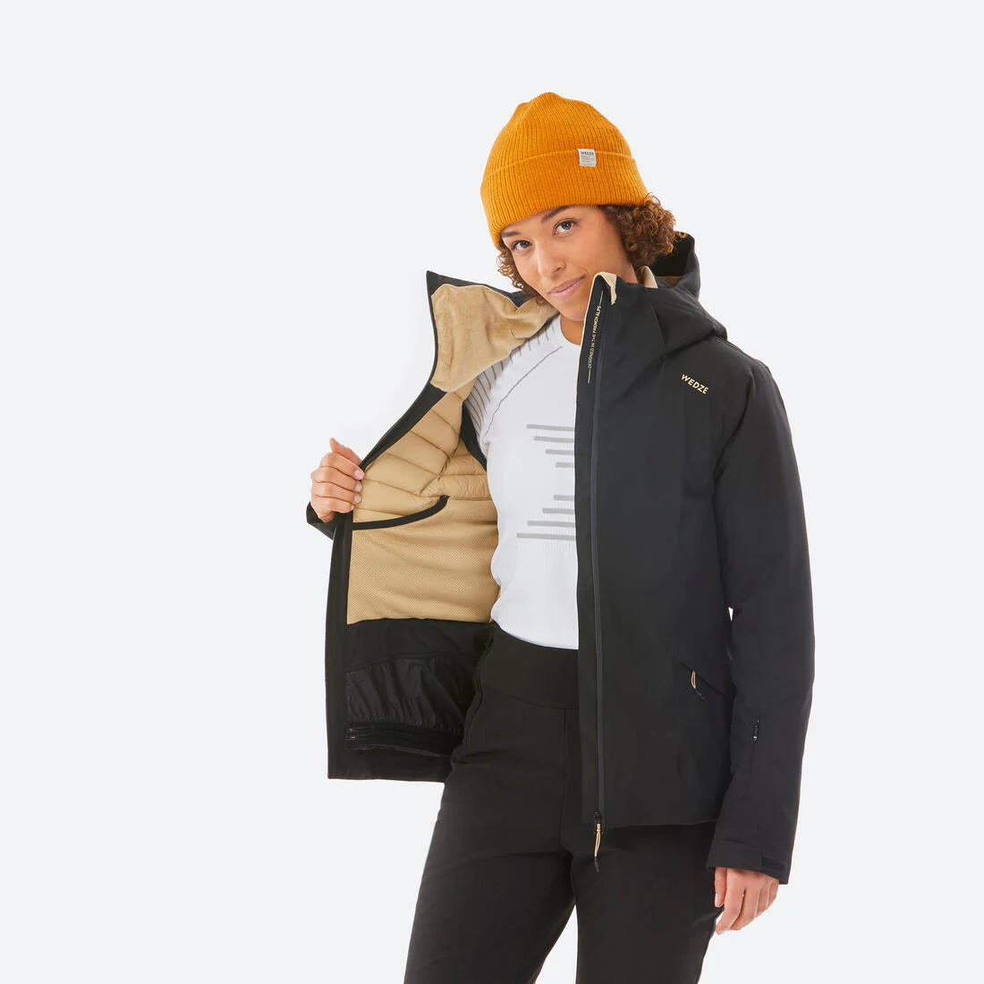 Chaqueta de Nieve Ski y Snowboard Mujer - Wedze 500 Impermeable Negra - Image 5